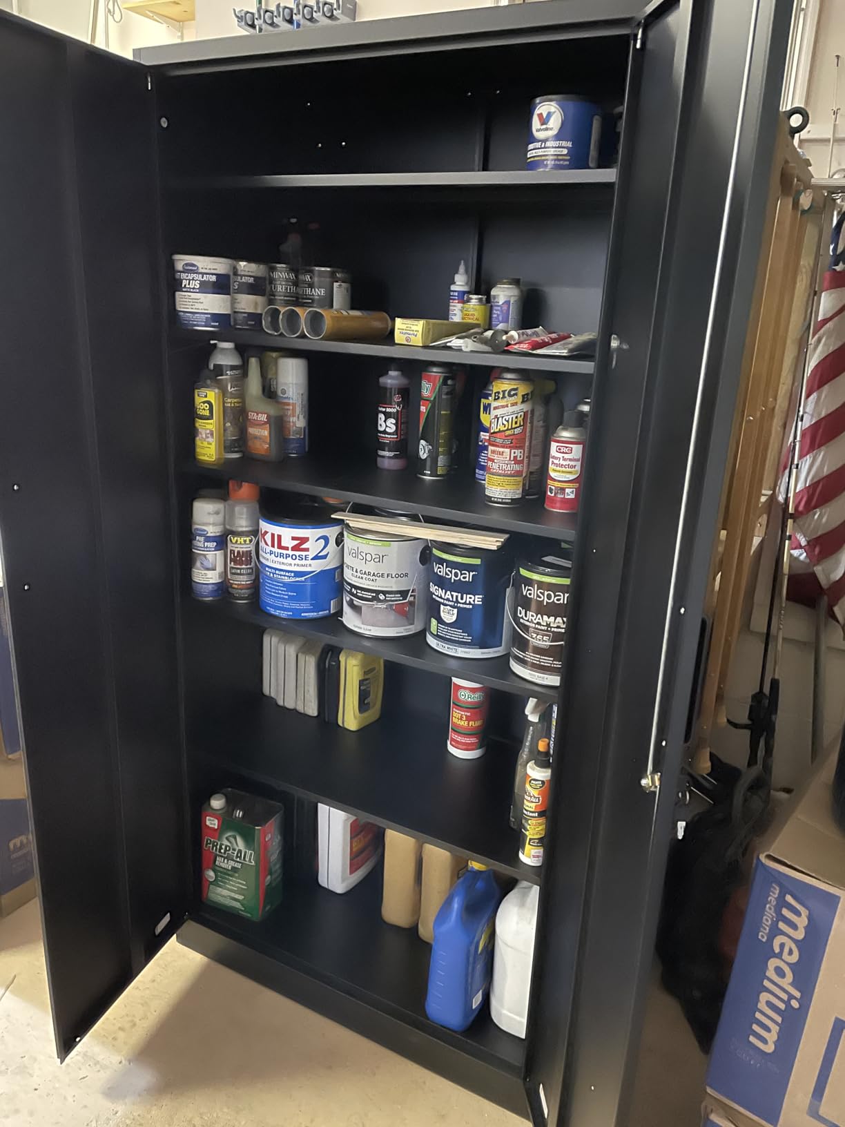 Letaya Metal Garage Storage Cabinets with Lock-72 Tall Tool Organizer Steel Lockers, 5 Adjustable Layers Shelves for Home,Office,Warehouse,Garage,(Black-72) customer photo 1