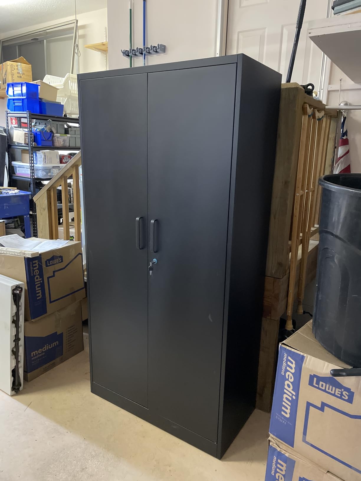 Letaya Metal Garage Storage Cabinets with Lock-72 Tall Tool Organizer Steel Lockers, 5 Adjustable Layers Shelves for Home,Office,Warehouse,Garage,(Black-72) customer photo 2