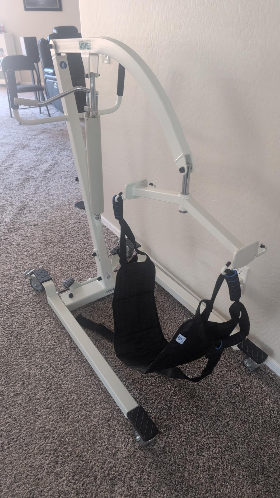 Vive Hydraulic Patient Lift for Home Use with Sling - Portable, Medical Patient Transfer Lift System - Sit to Stand Lift Assist for Elderly - Floor & Fall Elderly Lift - for Car, Wheelchair & Bed customer photo 1