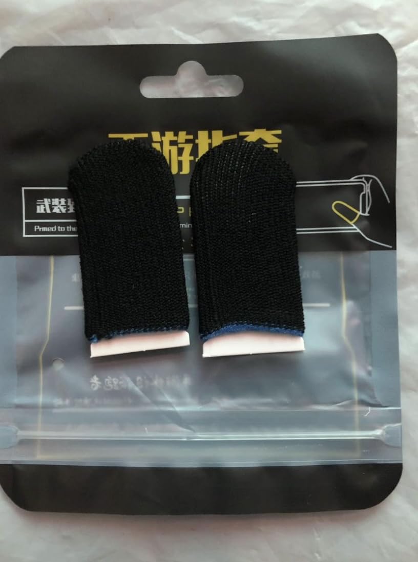 6 Pack Mobile Phone Gaming Finger Sleeves, Nuozme Finger Sleeves Compatible with All Touchscreen Devices, 0.15mm Superconducting Nanofibers, Smooth Feel, Anti-Sweat, Extremely Thin, Red Edge customer photo 2