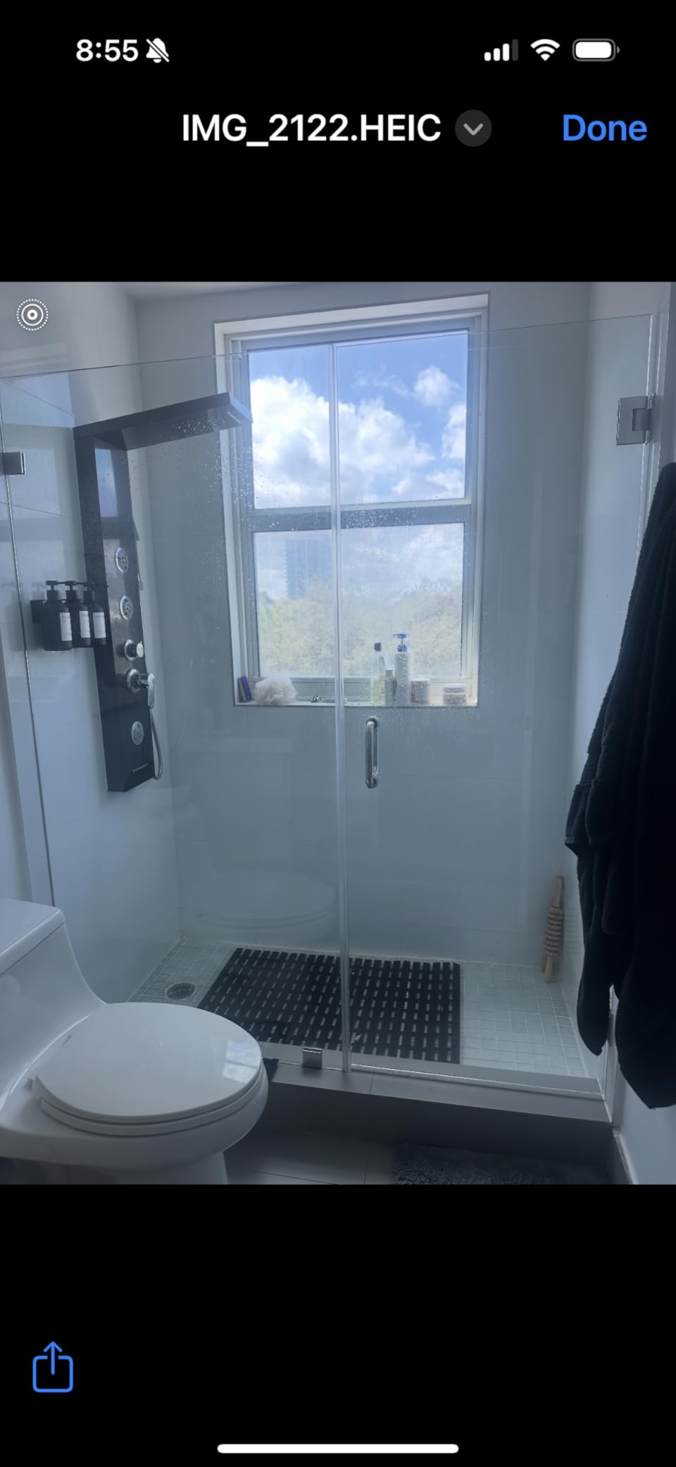 ROVATE LED Shower Panel Tower System with Rainfall Waterfall Shower, Black Shower Tower with Jets and Rainfall and Handheld, 5 in 1 Stainless Steel Shower Column High Pressure with Tub Spout customer photo 1