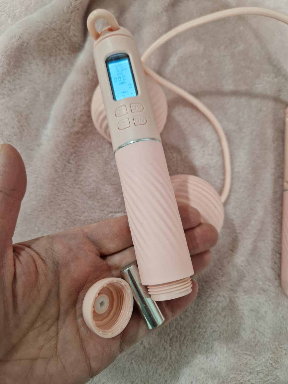 YOTTOY Skipping Ropes for Adults - Cordless Counter Jump Rope with Large Cordless Ball-Weighted Jump Rope for Women with LCD Display customer photo 1