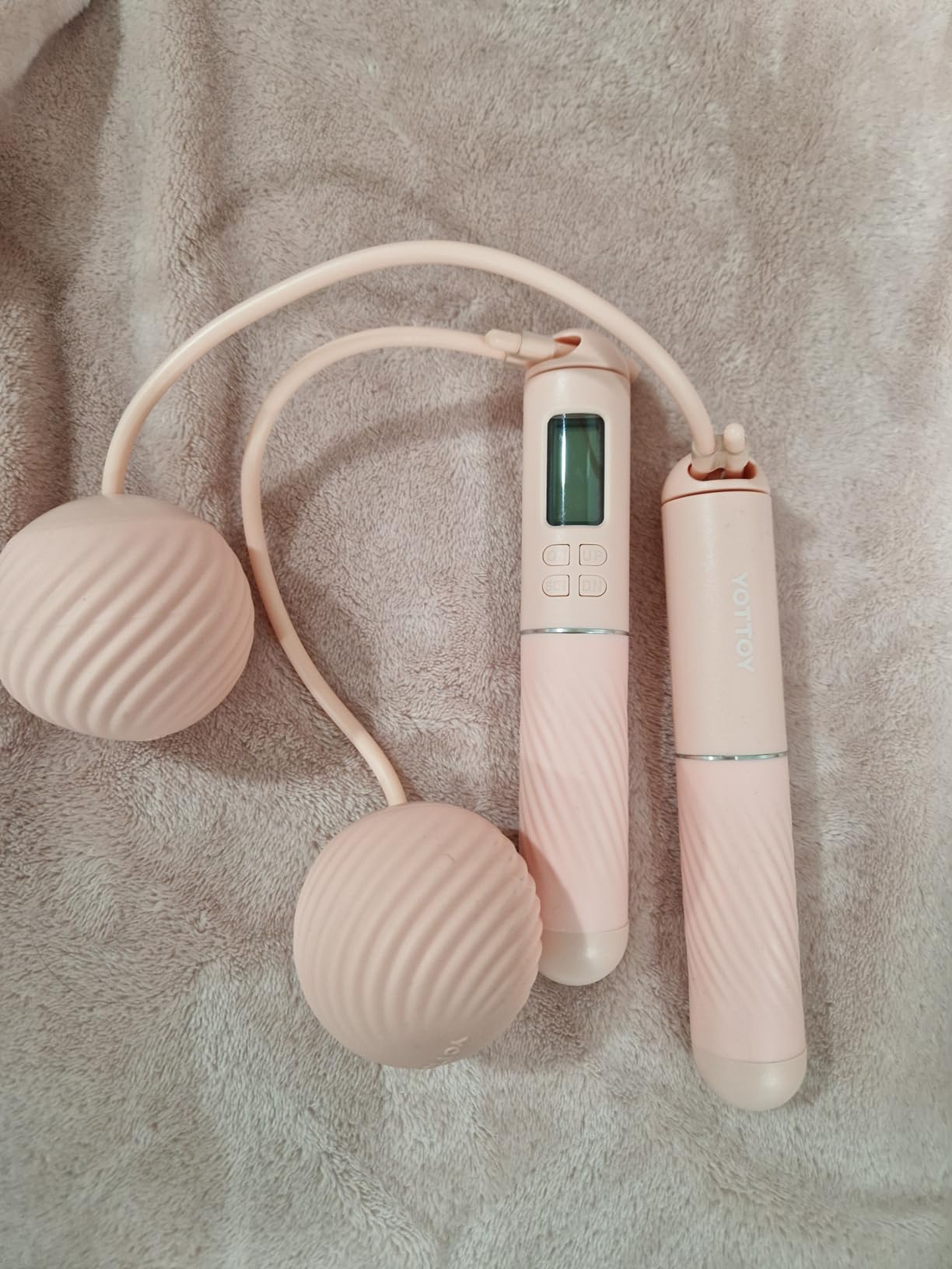 YOTTOY Skipping Ropes for Adults - Cordless Counter Jump Rope with Large Cordless Ball-Weighted Jump Rope for Women with LCD Display customer photo 2