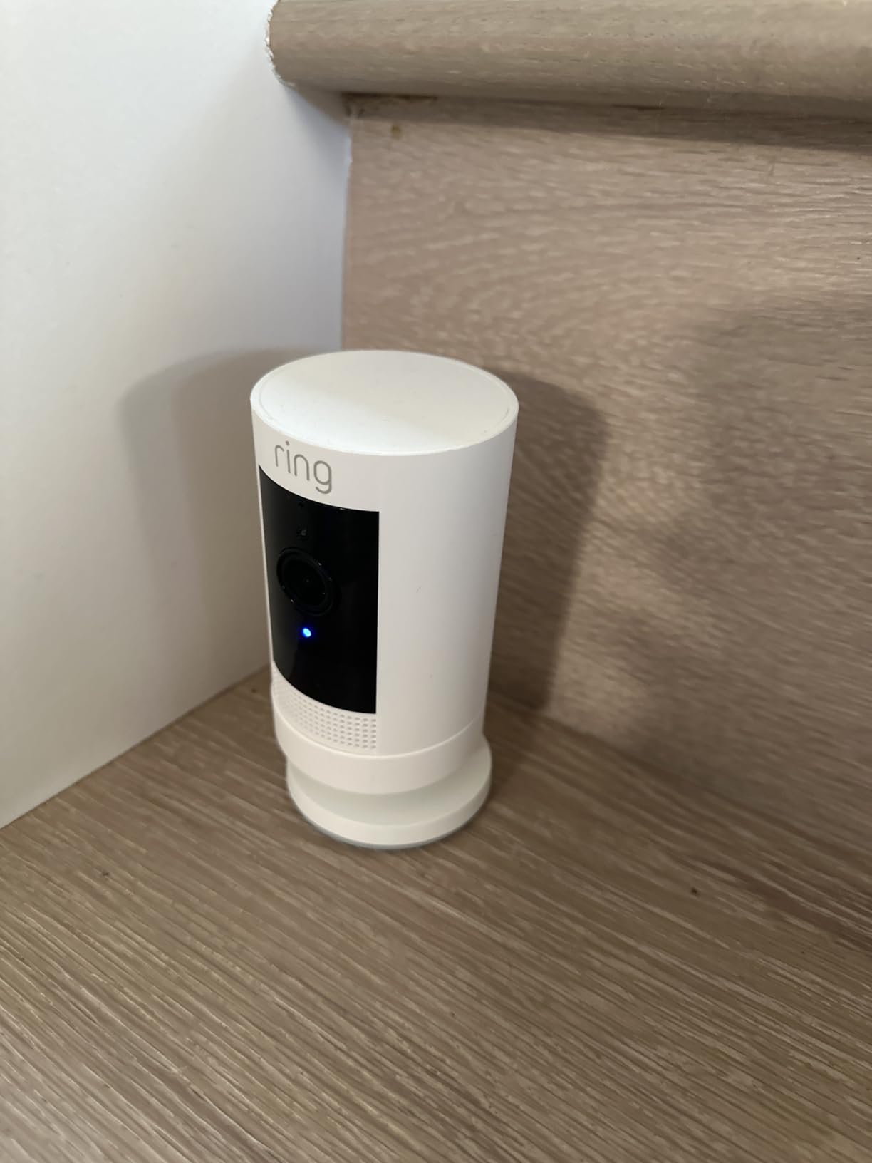 Ring Outdoor Cam (Stick Up Cam), Weather-resistant home or business security camera, outdoor ready, Live View, Color Night Vision, Two-Way Talk, motion alerts, Works with Alexa, White customer photo 1