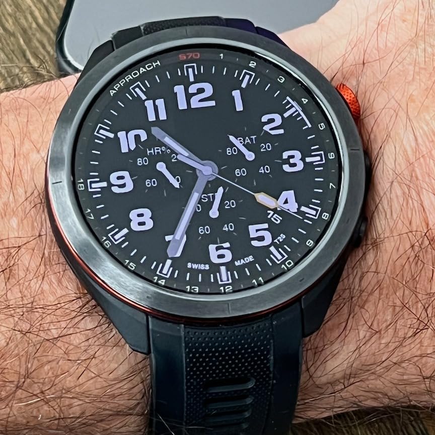 Garmin Approach S70 (Black, 47mm) Golf GPS Watch | Premium Smartwatch with AMOLED Display, Virtual Caddie & Playslike Distance | Bundle with PlayBetter Screen Protectors & Portable Charger customer photo 1