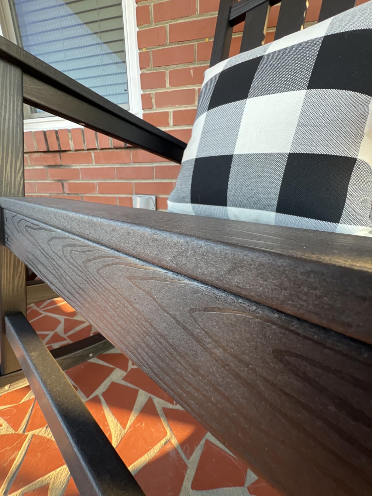 SERWALL Outdoor Rocking Chair Set of 2, HDPE Rocking Chairs for Adult, Black customer photo 2