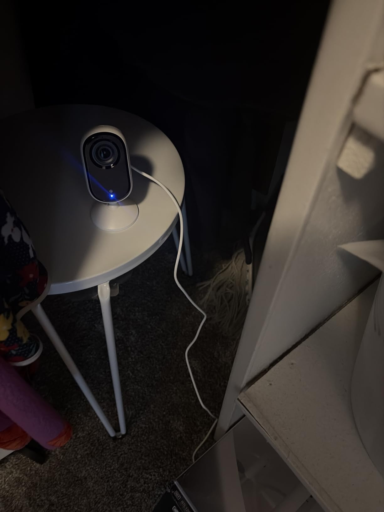 Arlo Essential Indoor Security Camera 2K (2nd Gen, 2023 Release) - Wired Plug-in Power, Person Recognition, Animal Detection, 1-Month Trial of Secure Plan, Automated Privacy Shield, 1 Cam, White customer photo 1