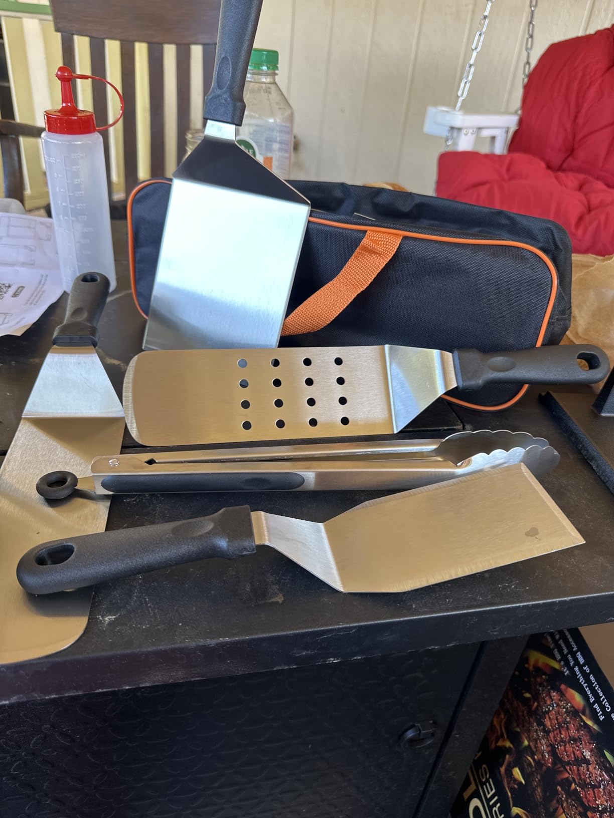 35PCS Griddle Accessories Kit, Flat Top Grill Accessories Set for Blackstone and Camp Chef, Grill Spatula Set with Enlarged Spatulas, Basting Cover, Scraper for Outdoor Barbecue customer photo 1