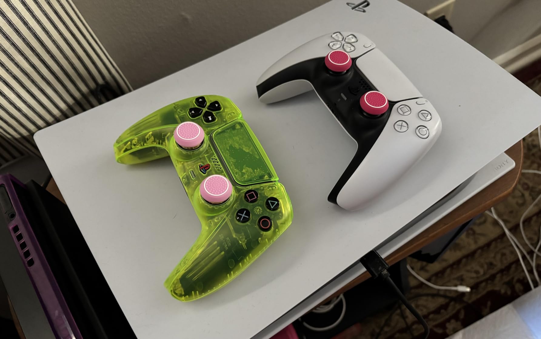 eXtremeRate Full Set Shell with Buttons Touchpad Cover, Clear Black Custom Replacement Decorative Trim Shell Front Back Plates Compatible with p s 5 Controller BDM-030 BDM-040 BDM-050 customer photo 2