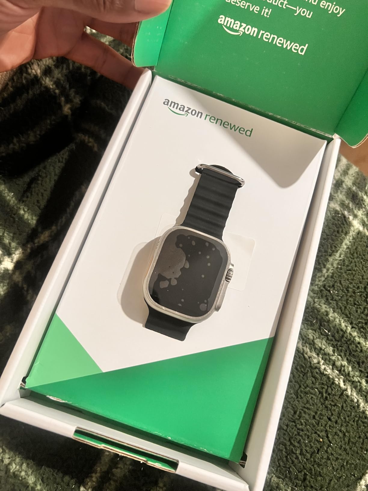 Apple Watch Ultra [GPS + Cellular 49mm] Titanium Case with Midnight Ocean Band, One Size (Renewed Premium) customer photo 2