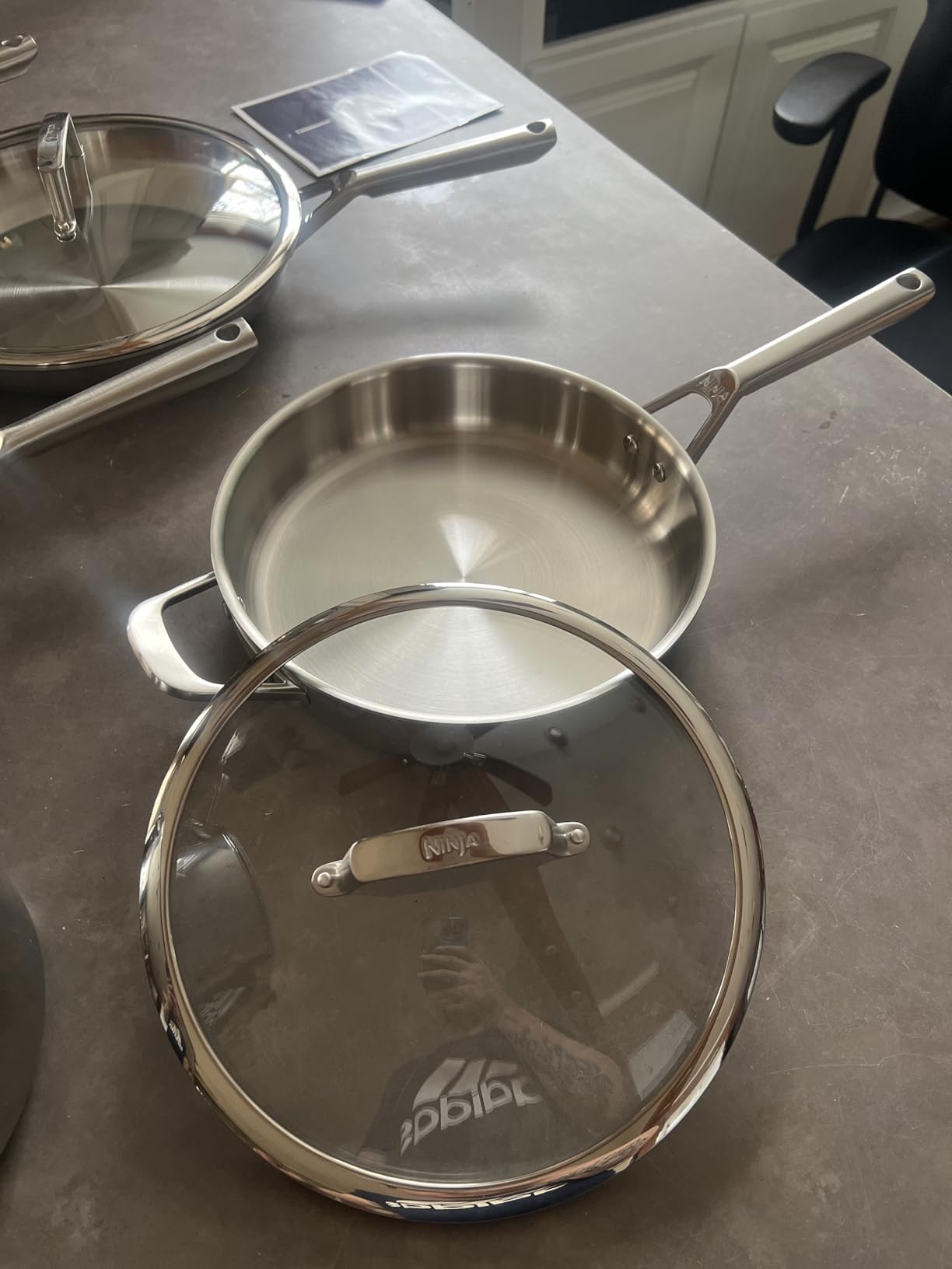 Ninja EverClad Stainless Steel Cookware 12 Piece Pots & Pans Set, All Stovetops & Induction, Oven Safe to 600°F, Tri-Ply Commercial-Grade, C99012 customer photo 2