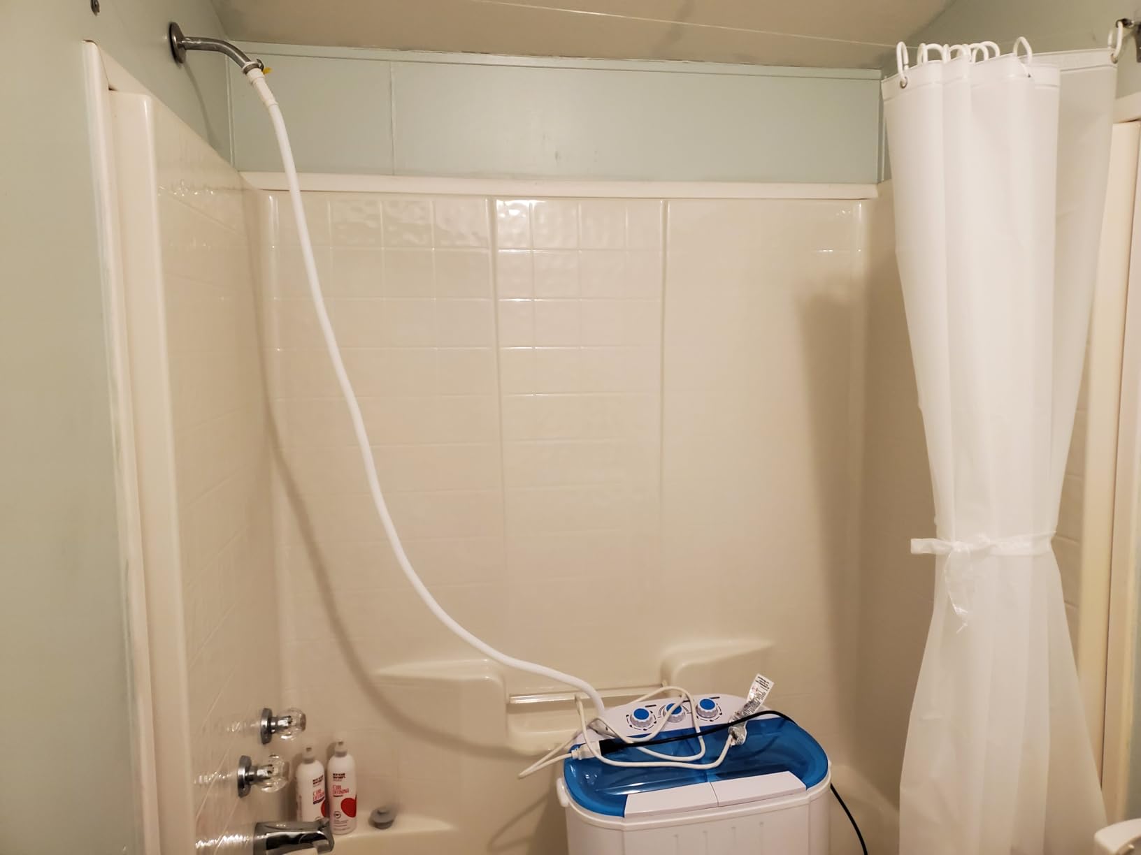 VCJ Portable Washing Machine, Twin Tub Washing Machine Laundry Compact Washer spinner Combo with 14lbs capacity, 9Lbs Washer and 5Lbs Spinner dryer for Apartments RVs and Dorms customer photo 1