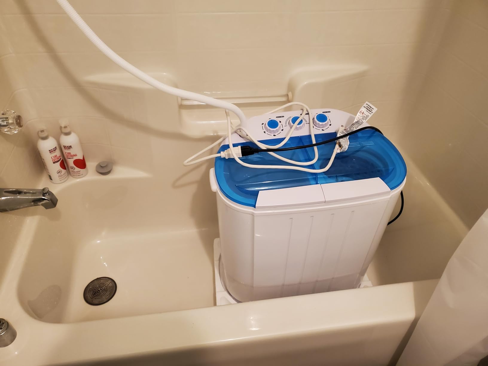 VCJ Portable Washing Machine, Twin Tub Washing Machine Laundry Compact Washer spinner Combo with 14lbs capacity, 9Lbs Washer and 5Lbs Spinner dryer for Apartments RVs and Dorms customer photo 2