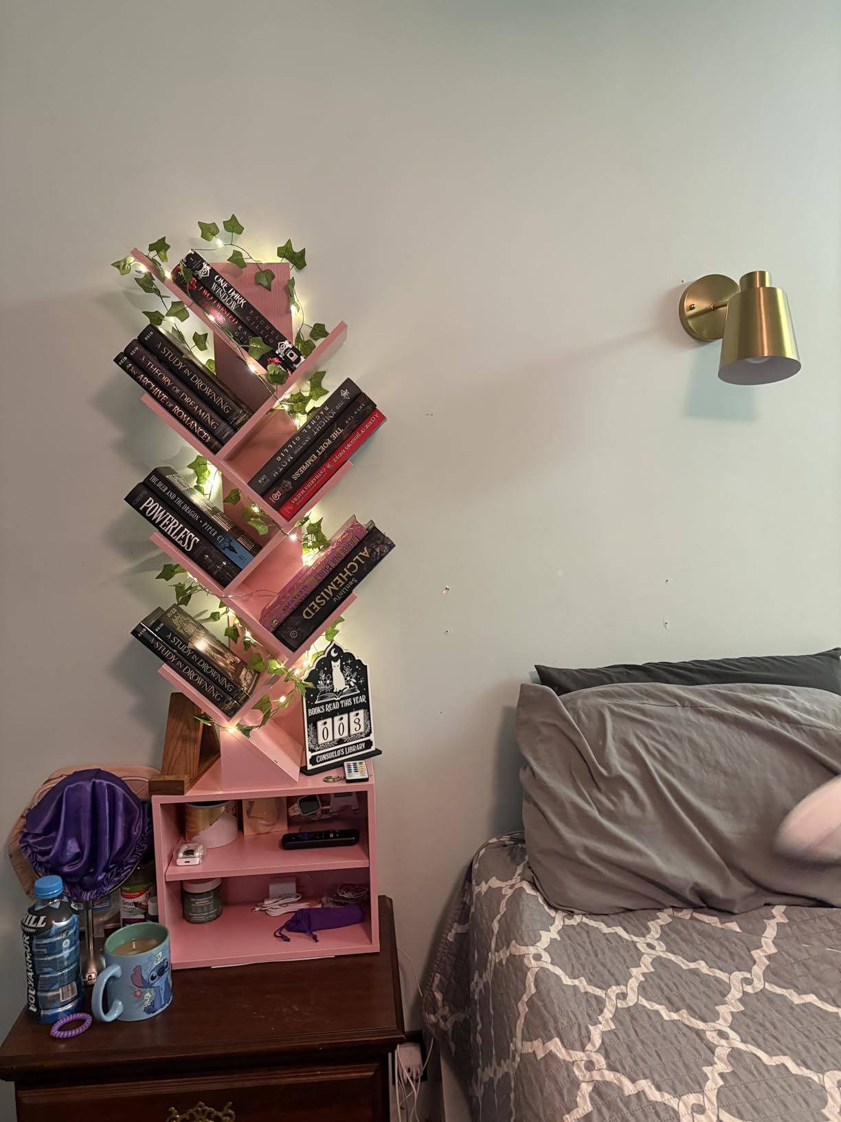 SUNMORY 6 Tier Tree Bookshelf, Small Bookcase with Storage Cabinet, Modern Tall Narrow Bookshelves Organizer, Floor Standing Book Shelf for Bedroom/Living Room/Home Office/Corner customer photo 2