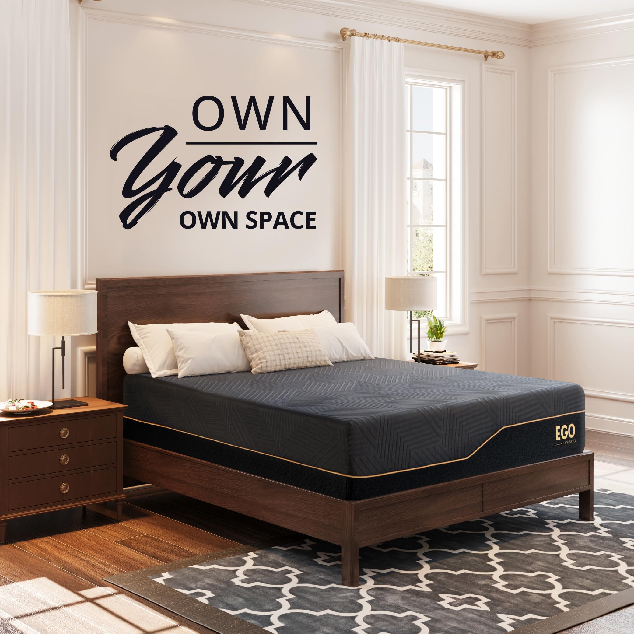 MLILY EGOHOME 14'' Hybrid Queen Mattress, Memory Foam Pocket Spring Mattress with Cooling Cover, Bed in a Box, CertiPUR-US Certified, Targeted Support Pressure Relief, 60''x80''x14'' Black customer photo 2