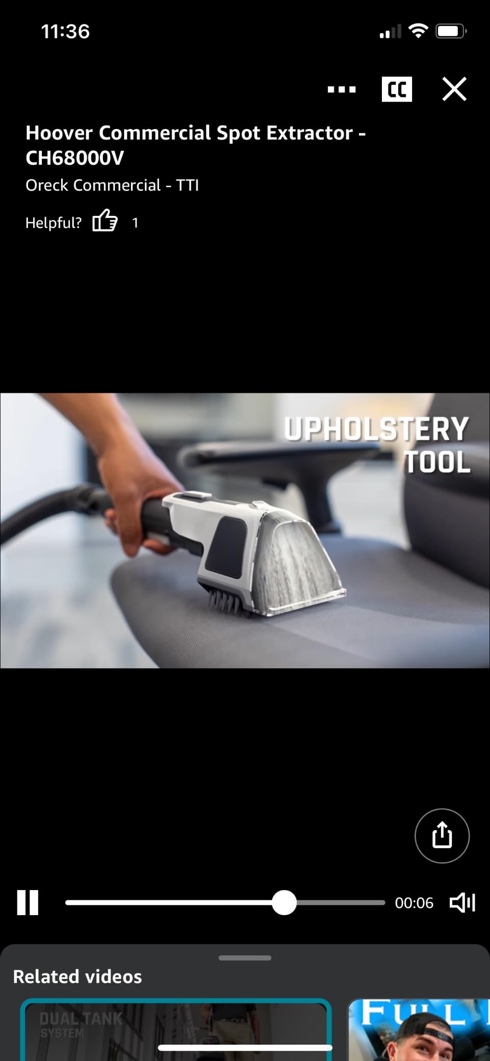 Hoover Commercial PowerScrub XL Spot Extractor, Carpet Cleaner Machine, Upright Shampooer, Commercial Grade Stain Remover, Powerful Deep Cleaner with Heated Drying, CH68000V customer photo 1