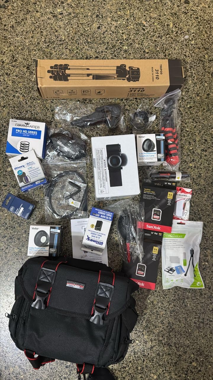 Sony ZV-E10 Mirrorless Camera with 16-50mm Lens, 128GB Extreem Speed Memory,.43 Wide Angle & 2X Lenses, Case. Tripod, Filters, Hood, Grip,Spare Battery & Charger, Editing Software Kit -Deluxe Bundle customer photo 2