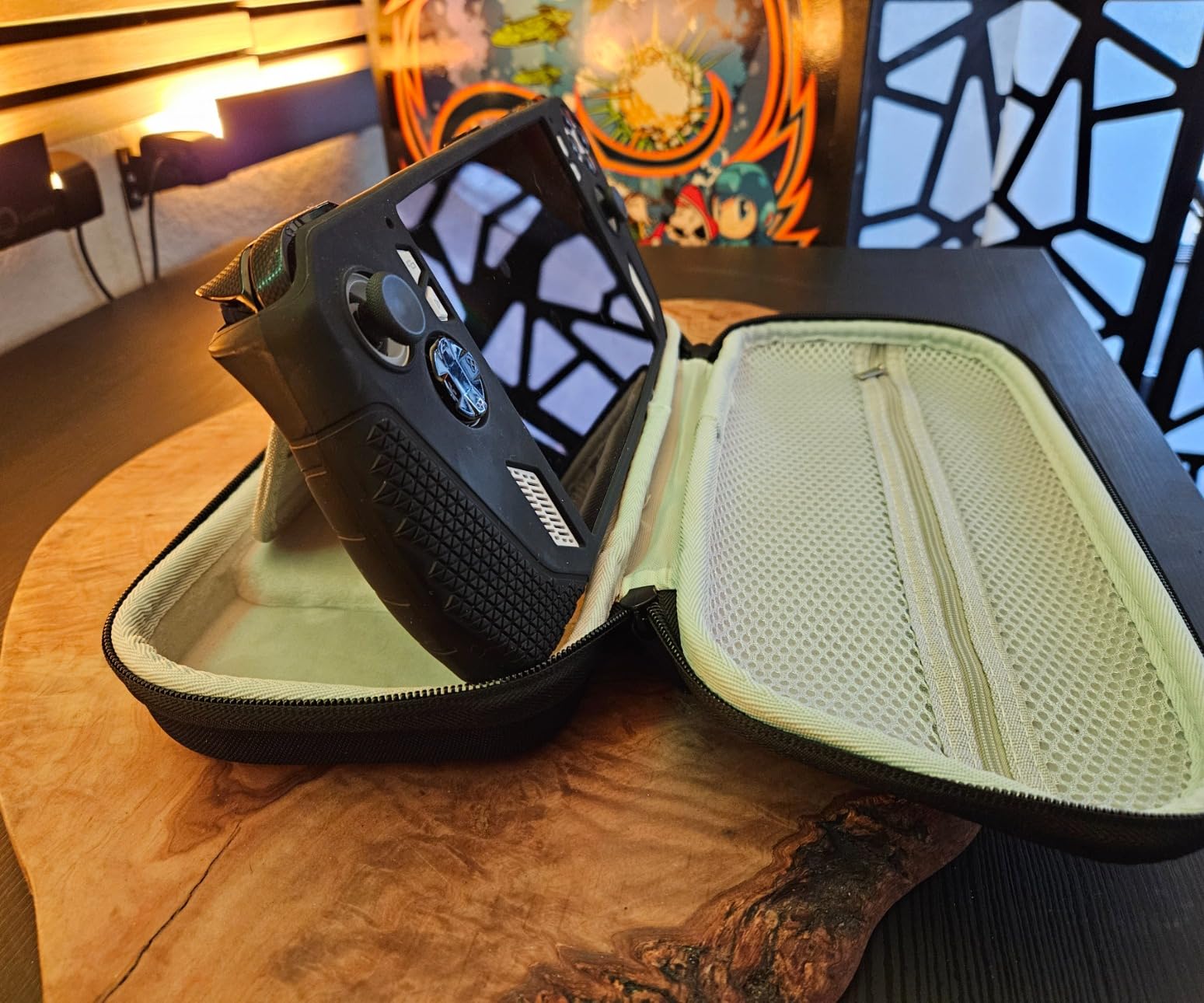 OPTOSLON Compact ROG Ally Carrying Case Compitable with ASUS ROG Ally X/ROG Ally Gaming Handheld and accessories, Hard Case for Travel and Storage[Black] customer photo 2