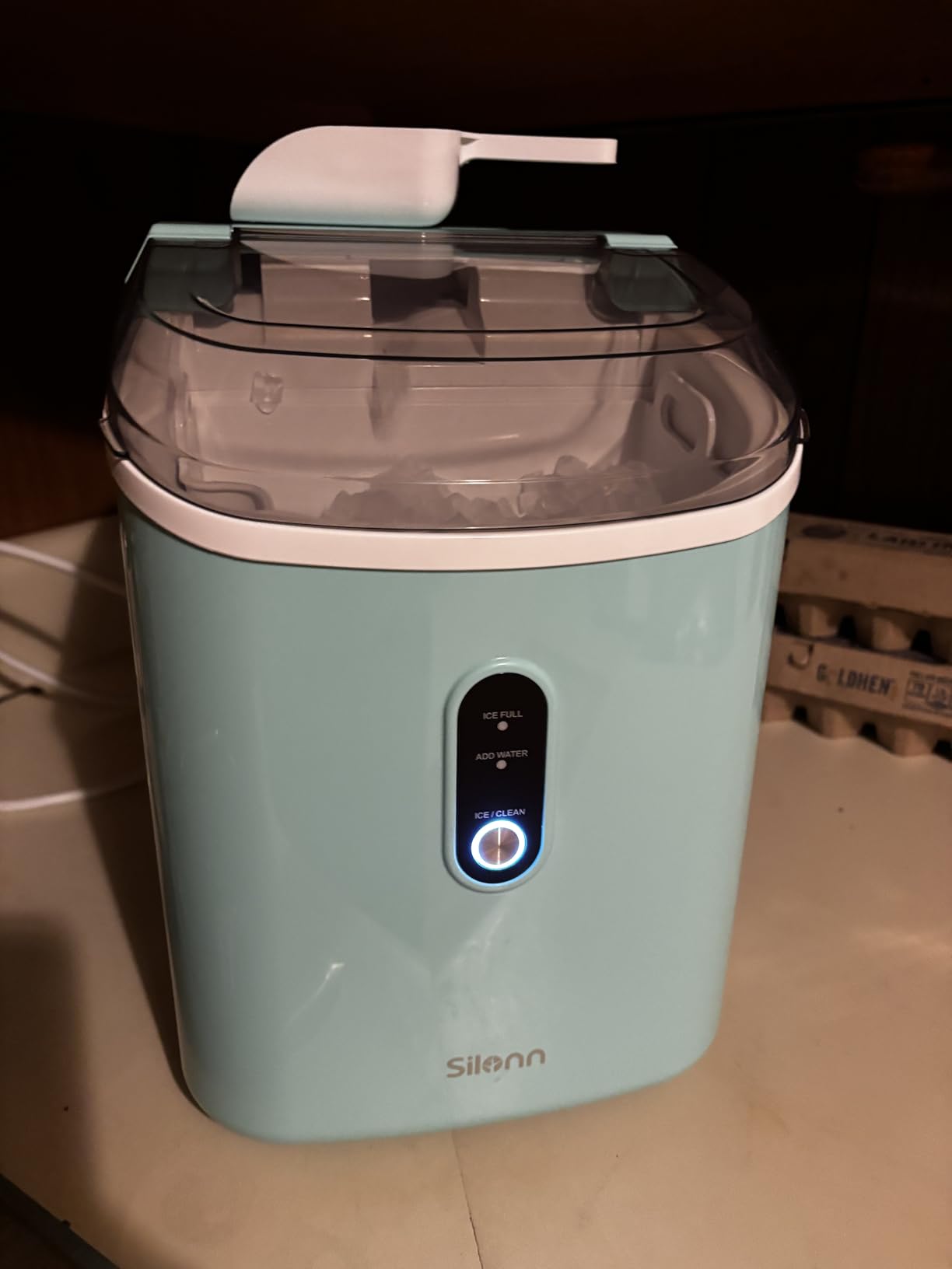 Nugget Ice Maker Countertop, Silonn Chewable Pellet Ice Machine with Self-Cleaning Function, 33lbs/24H Portable Ice Makers for Home Kitchen Office, Black customer photo 2