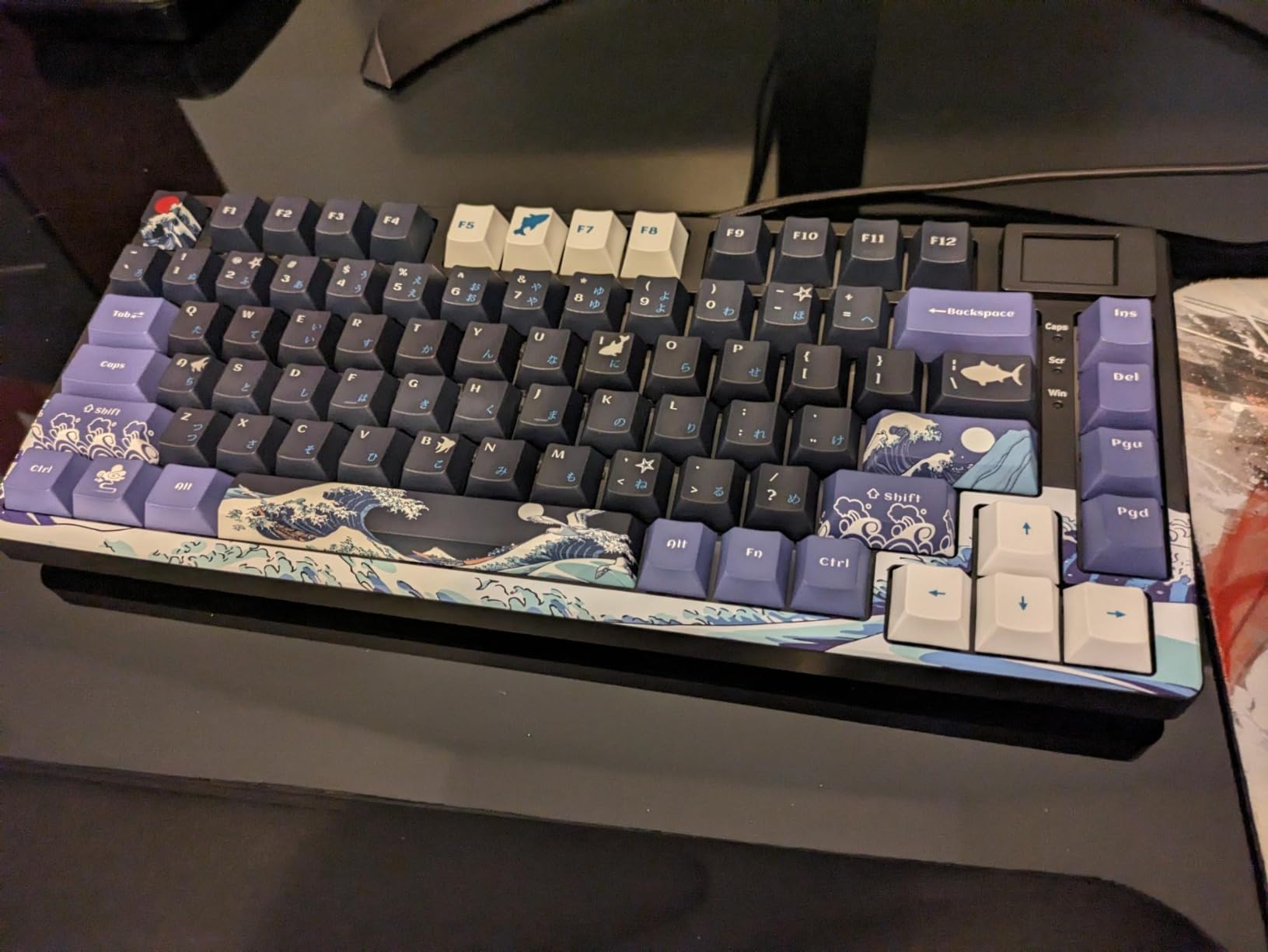 Womier SK80 75% Keyboard with Color Multimedia Display Mechanical Gaming Keyboard Creamy Sound, Wired Hot Swappable Gasket Mount RGB Custom Key Board, Pre-lubed Stabilizer for Mac/Win, Black Kanagawa customer photo 2