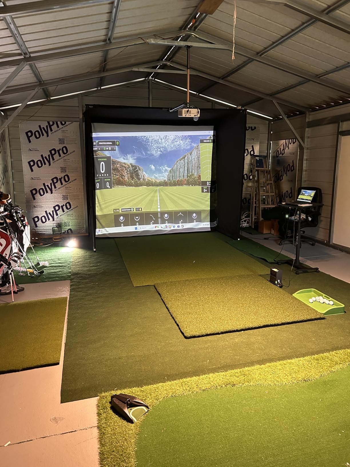 SkyTrak Golf Simulator Studio Pro Package Launch Monitor, Metal Protective Case, Enclosure, Simulator Software, Hitting Mat, Projector and Ball Tray - Improve Your Game from Home customer photo 1