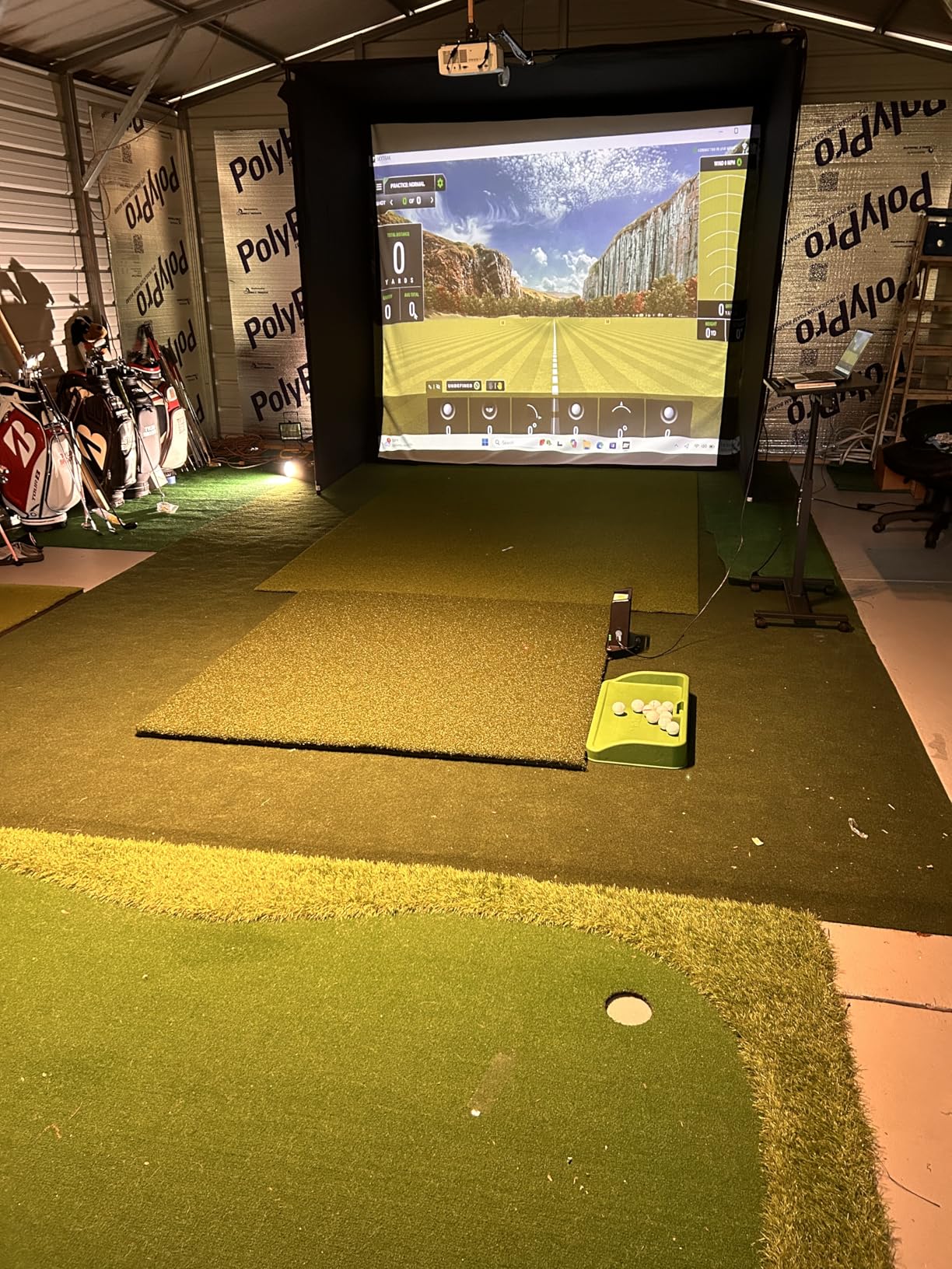 SkyTrak Golf Simulator Studio Pro Package Launch Monitor, Metal Protective Case, Enclosure, Simulator Software, Hitting Mat, Projector and Ball Tray - Improve Your Game from Home customer photo 2