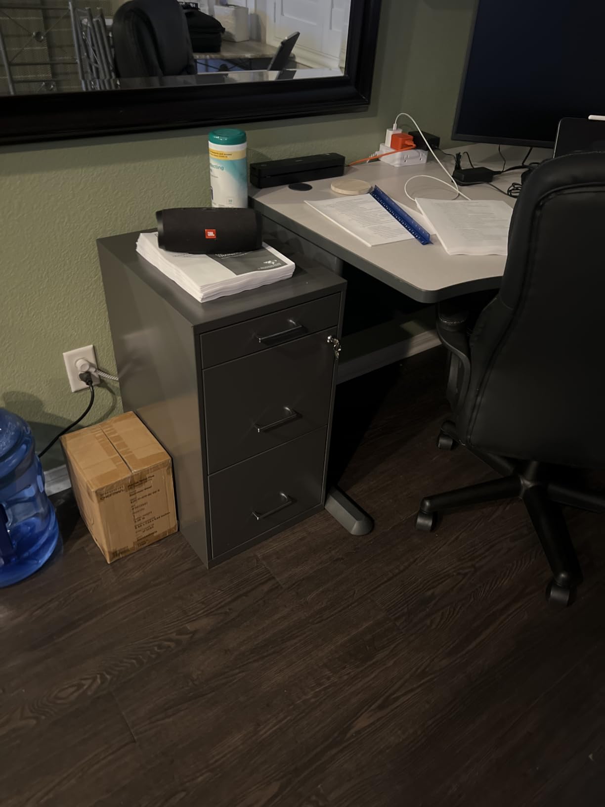 Staples 3-Drawer Vertical File Cabinet, Letter Size Documents, Lockable & Mobile, 18.9