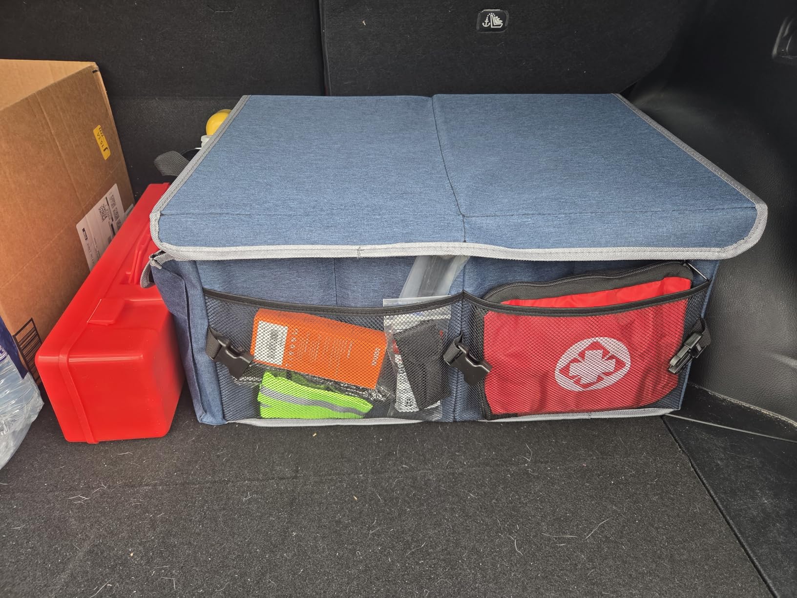 MIKKUPPA Car Trunk Organizer - 65L Collapsible Trunk Organizer with Lid, Sturdy Car Storage for SUV Auto Truck Van with Adjustable Straps and Non Slip Bottom (Black) customer photo 1