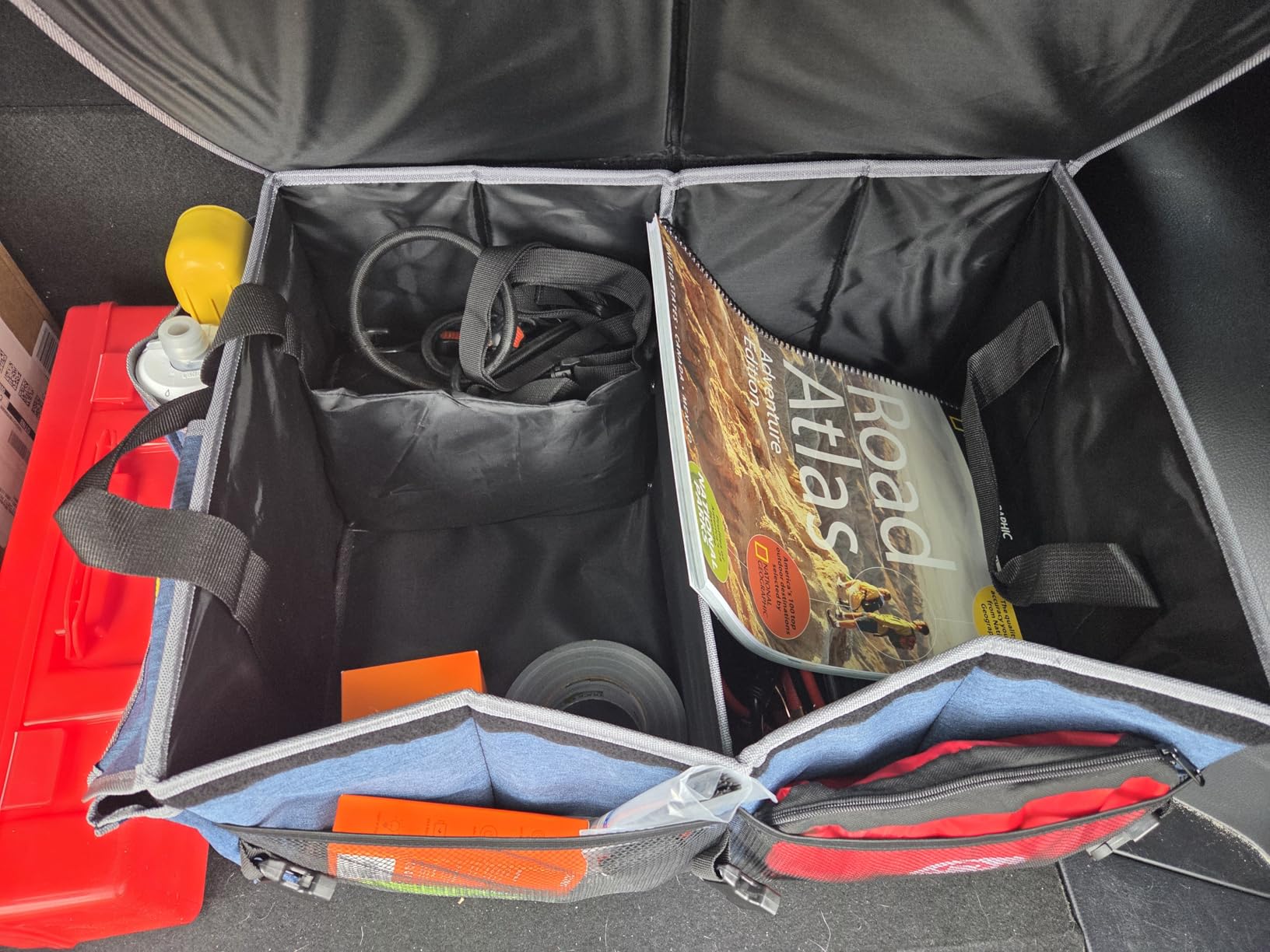 MIKKUPPA Car Trunk Organizer - 65L Collapsible Trunk Organizer with Lid, Sturdy Car Storage for SUV Auto Truck Van with Adjustable Straps and Non Slip Bottom (Black) customer photo 2