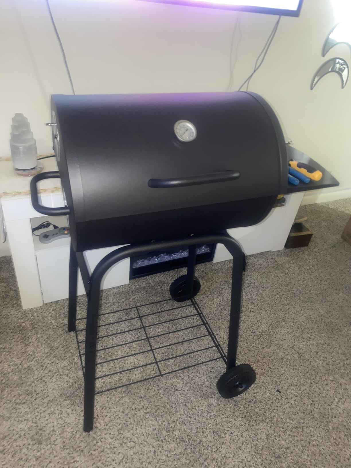 Charcoal Grill Outdoor BBQ Grill, Barrel Charcoal Grills with Side Table, with Nearly 500 Sq.In. Cooking Grid Area, Outdoor Backyard Camping Picnics, Patio and Parties, Black customer photo 1