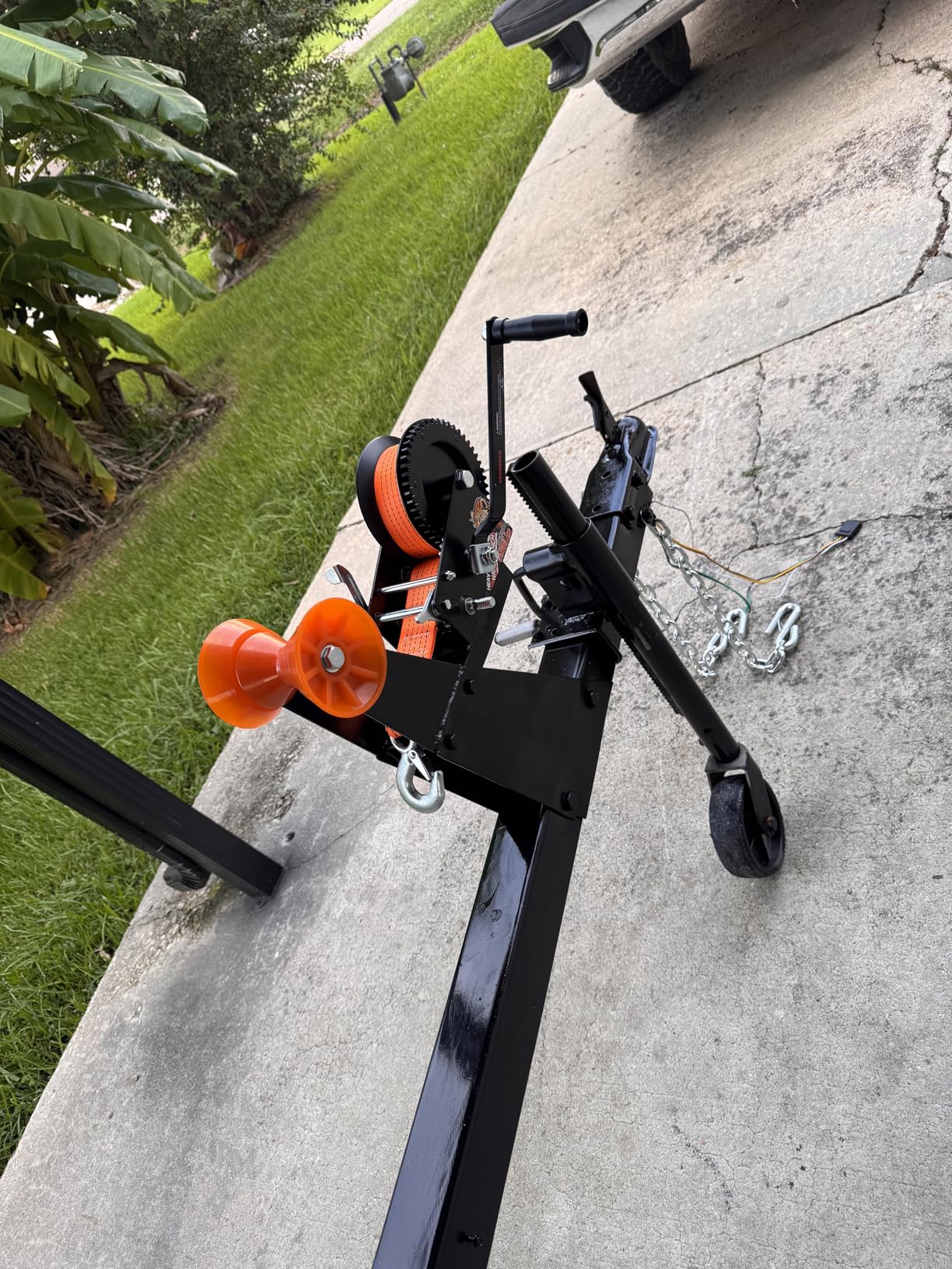 OPENROAD 3500LB Boat Trailer Winch - Heavy Duty Hand Winch with 32 FT Orange Strap, 2-Way Ratchet With 4:1/8:1 Gear - Ideal for Boat, Truck, Trailer, RV, ATV and Jet Ski - Includes Installation Screws customer photo 2