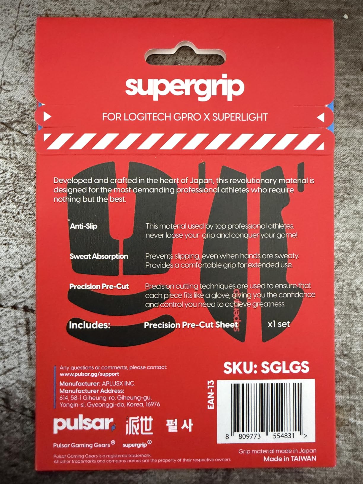 Pulsar Gaming Gears SUPERGRIP Griptape Set for Logitech G Pro X Superlight customer photo 2