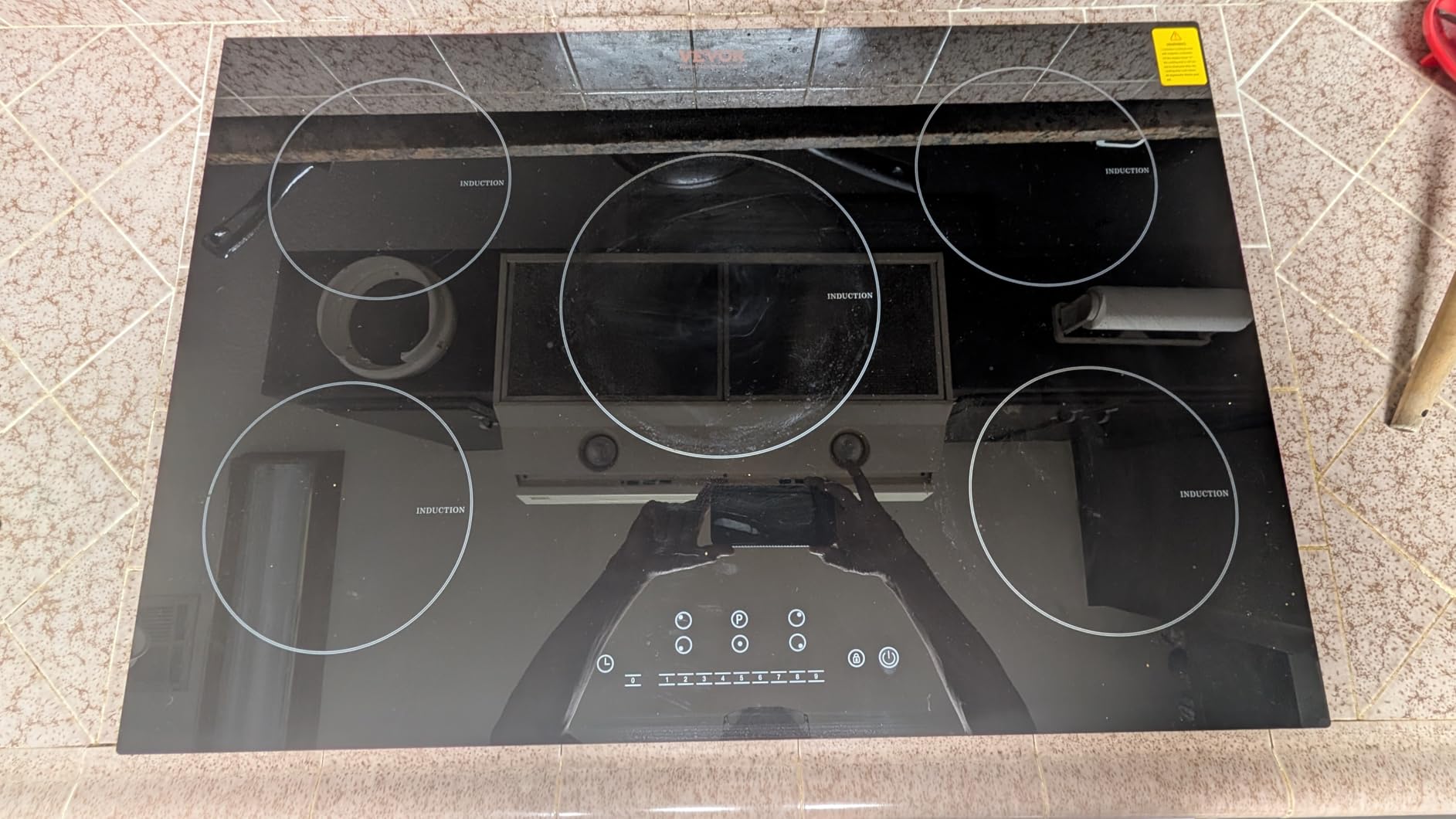 VEVOR Electric Cooktop, 5 Burners, 36'' Induction Stove Top, Built-in Magnetic Cooktop 9200W, 9 Heating Level Multifunctional Burner, LED Touch Screen w/Child Lock & Over-Temperature Protection customer photo 2