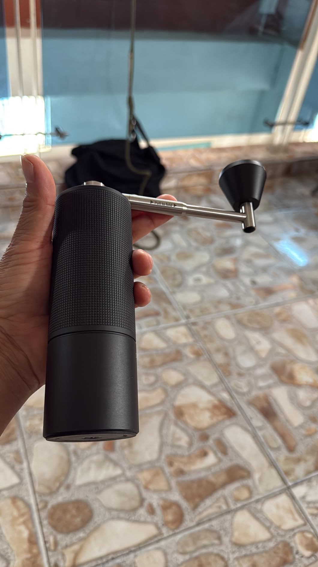 TIMEMORE Chestnut C3S Pro Manual Coffee Grinder, Stainless Steel S2C Conical Burr Coffee Grinder, Hand Coffee Grinder with Foldable Handle, Adjustable Grind Setting for Travel/Camping/Home, Black customer photo 1