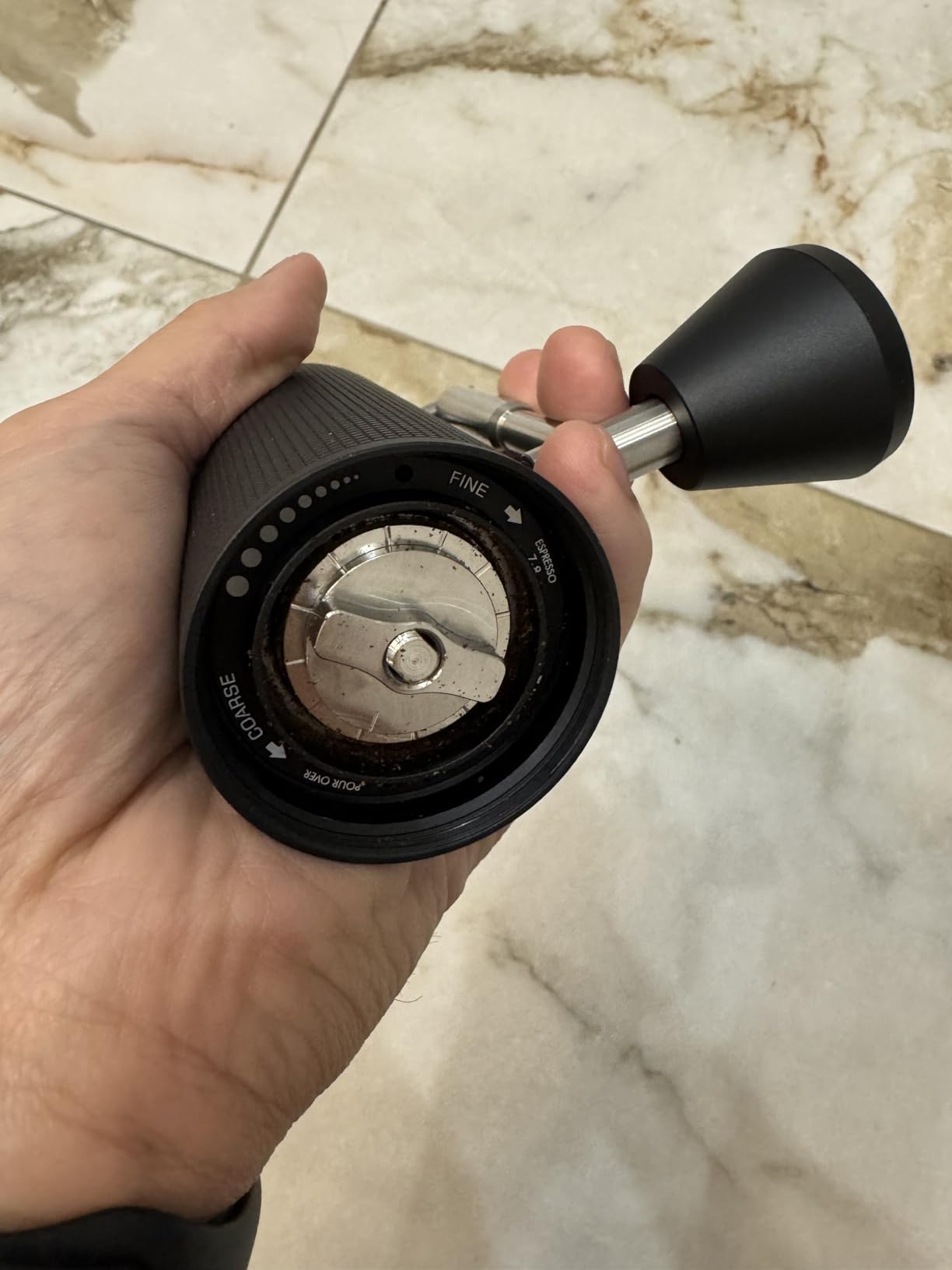 TIMEMORE Chestnut C3S Pro Manual Coffee Grinder, Stainless Steel S2C Conical Burr Coffee Grinder, Hand Coffee Grinder with Foldable Handle, Adjustable Grind Setting for Travel/Camping/Home, Black customer photo 2