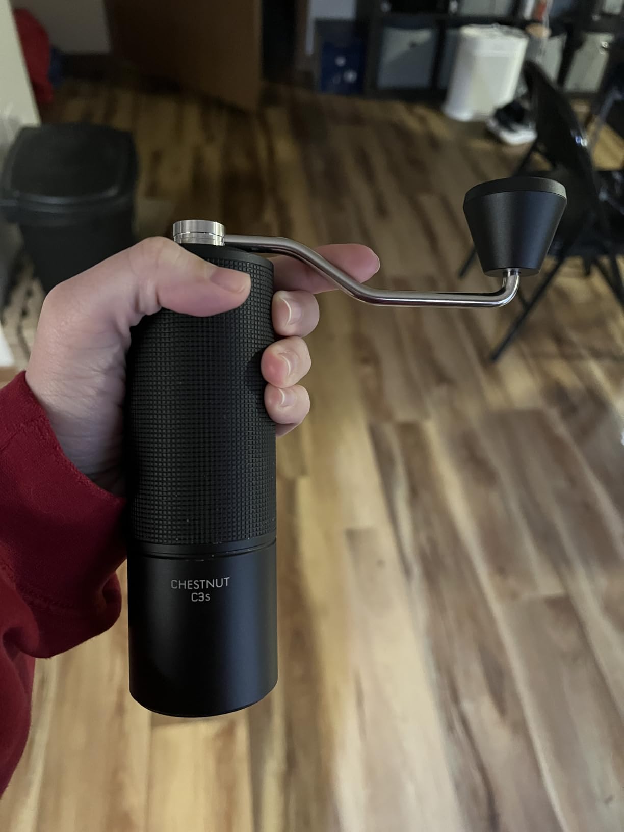 TIMEMORE Chestnut C3S Manual Coffee Grinder, Stainless Steel S2C Conical Burr Coffee Grinder, Hand Coffee Grinder, Adjustable Grind Setting for Travel/Camping/Home, Black customer photo 1