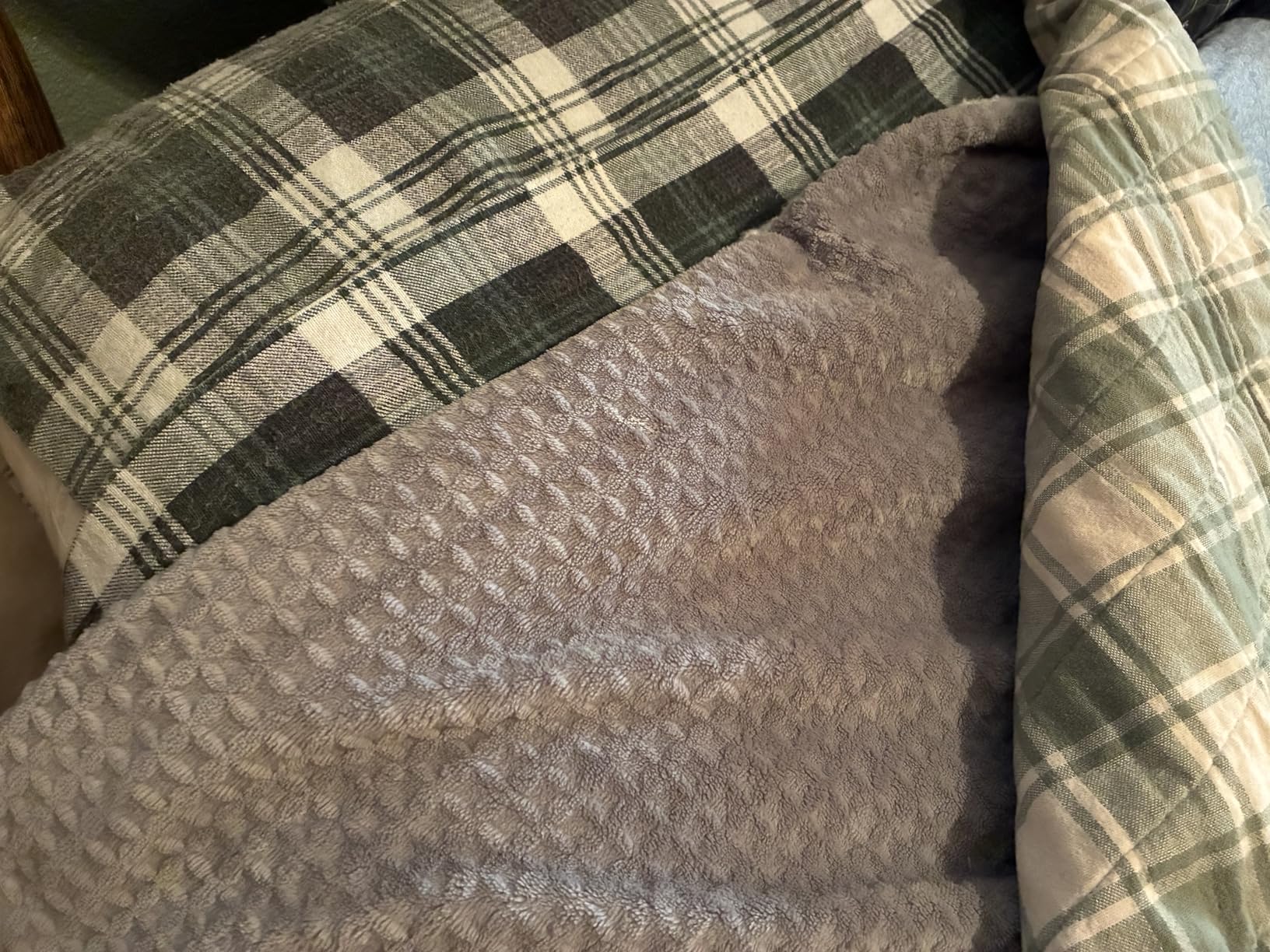 Heated Blanket Electric Blanket King Waffle, 90x100 Inches Dual Controllers Sherpa Fleece Fast Heating Blanket 6 Heating Levels & 10 Hours Auto Off ETL Certification, Sage King customer photo 1