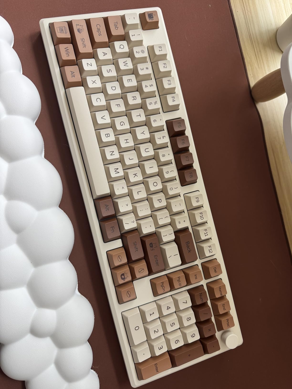 YUNZII Spring Tea Dye Sub PBT Keycaps,145 Full Keys Dye Sublimation PBT Custom Keycap Set with Key Puller for Cherry Gateron MX Switches Mechanical Gaming Keyboard (Cherry Profile, Spring Tea) customer photo 1