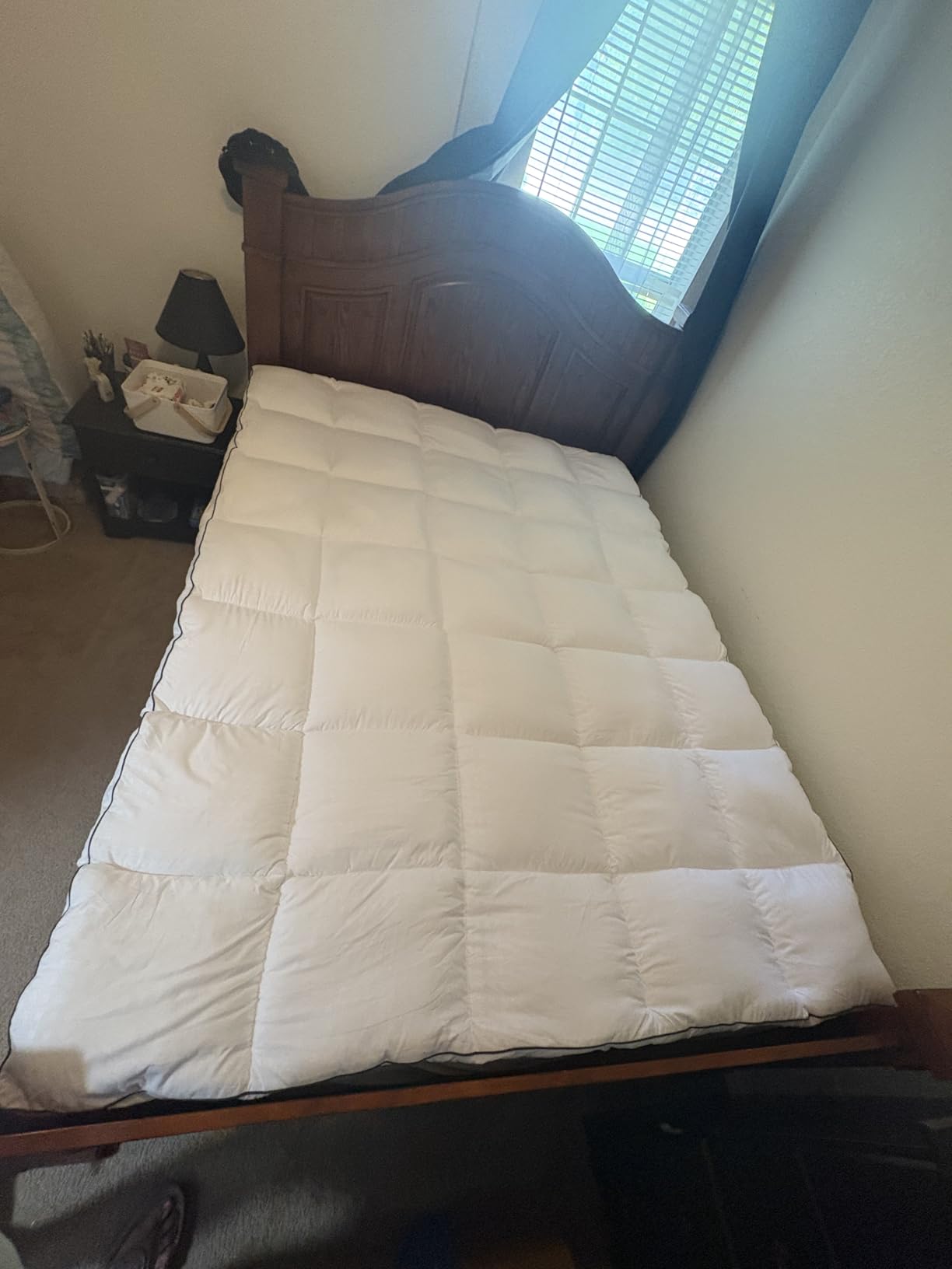 MASVIS King Size Dual Layer 4 Inch Memory Foam Mattress Topper, 2 Inch Gel Memory Foam and 2 Inch Cooling Pillow Top Mattress Pad Cover for Back Pain customer photo 2