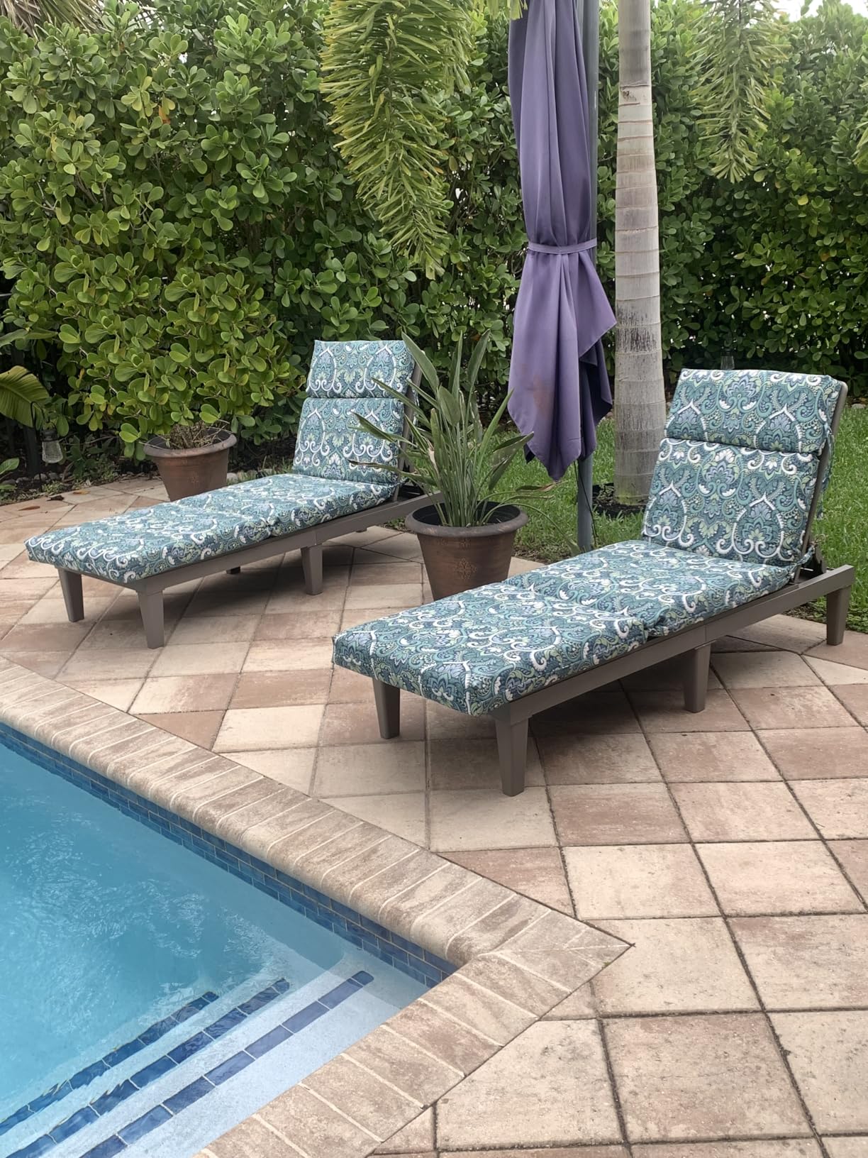 Devoko Outdoor Chaise Lounge Chair Set of 2 for Outside Pool Patio, Adjustable Waterproof Easy Assembly Chaise Lounge Outdoor (Black, Set of 2) customer photo 2