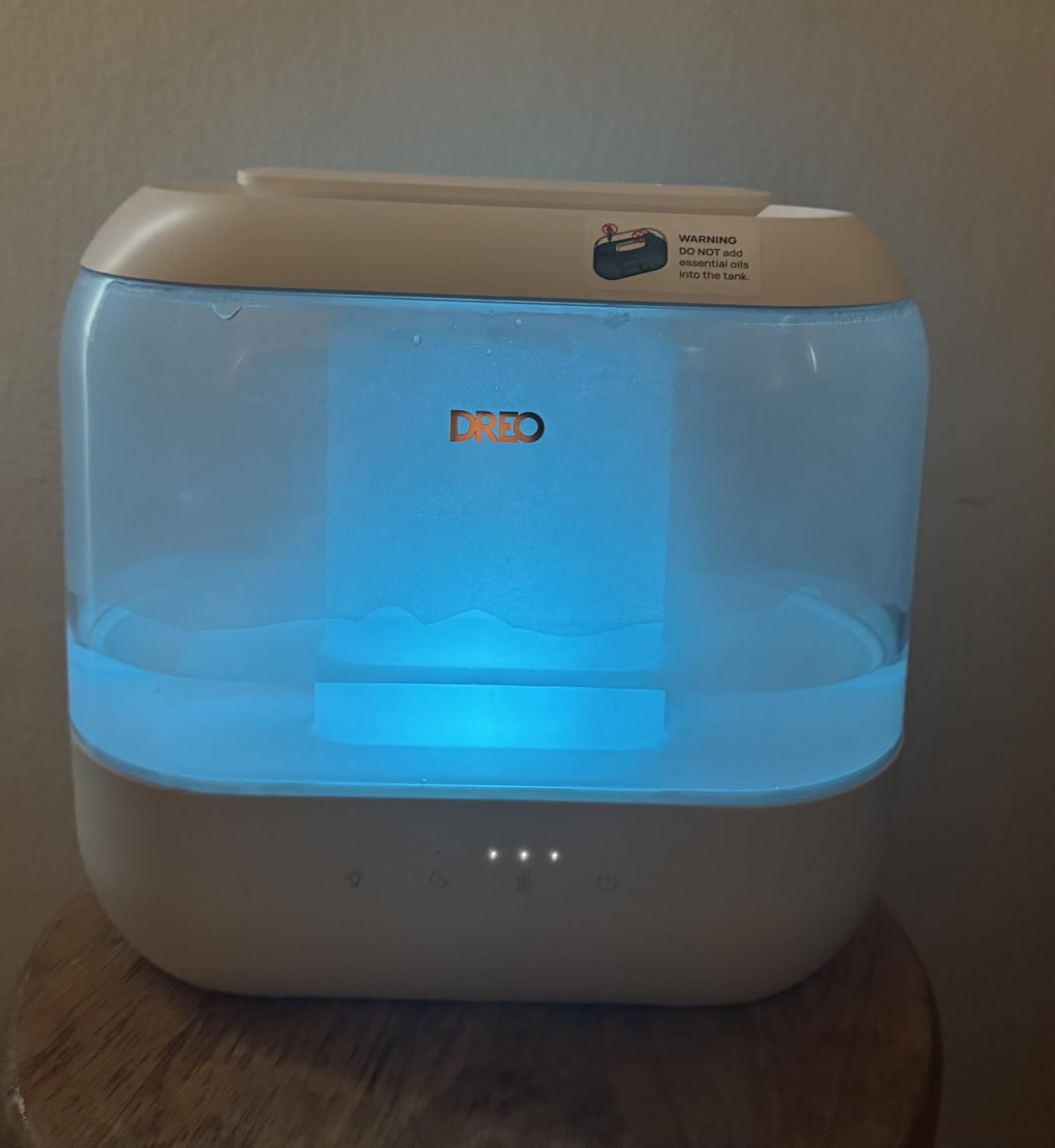 Dreo Humidifiers for Bedroom, 4L Top Fill for Large Room, 36H Runtime, 28 dB Quiet Supersized Cool Mist Air Humidifier for Baby Nursery, Plants, Indoor, Night Light, Easy to Clean & Fill, White customer photo 1