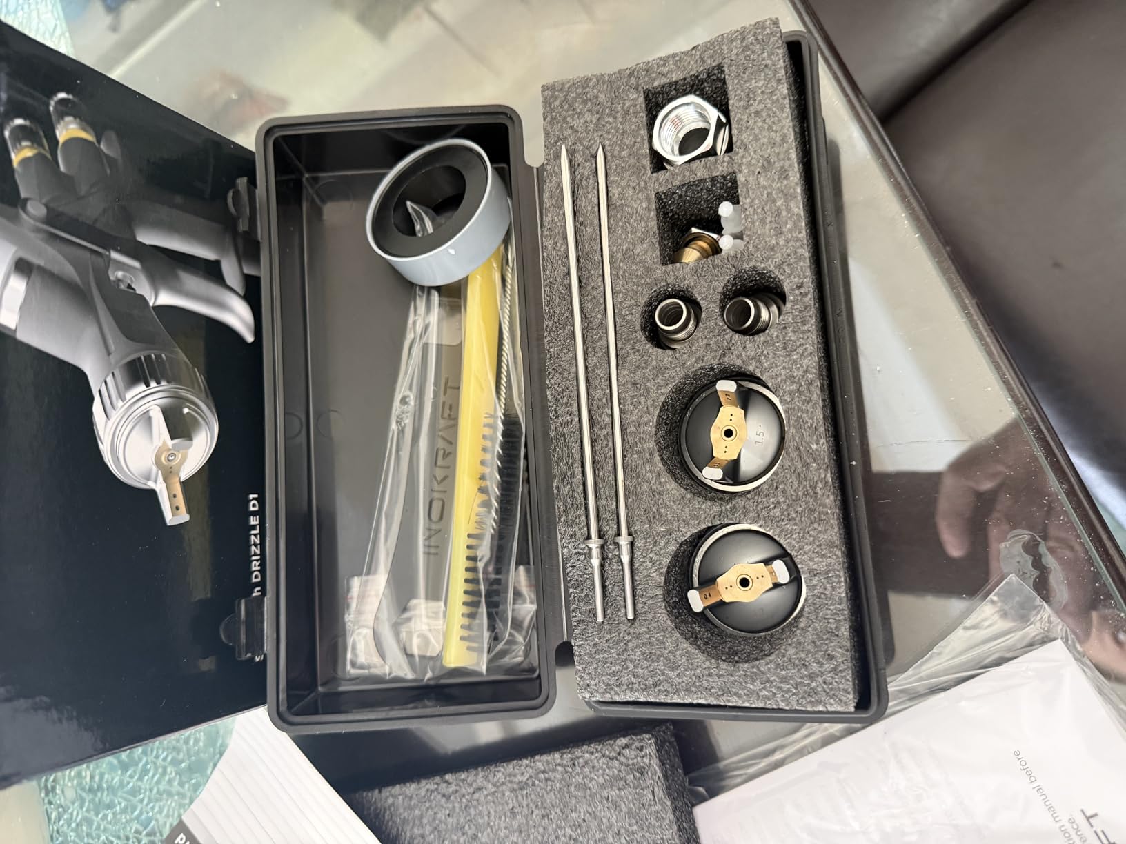 InoKraft D1 LVLP Air Spray Gun Premium Kit, Easy to Use, Paint Gun for Cars & House DIY Painting, 1.3/1.5/1.7mm Nozzles, with Paint Sprayer Accessories customer photo 2
