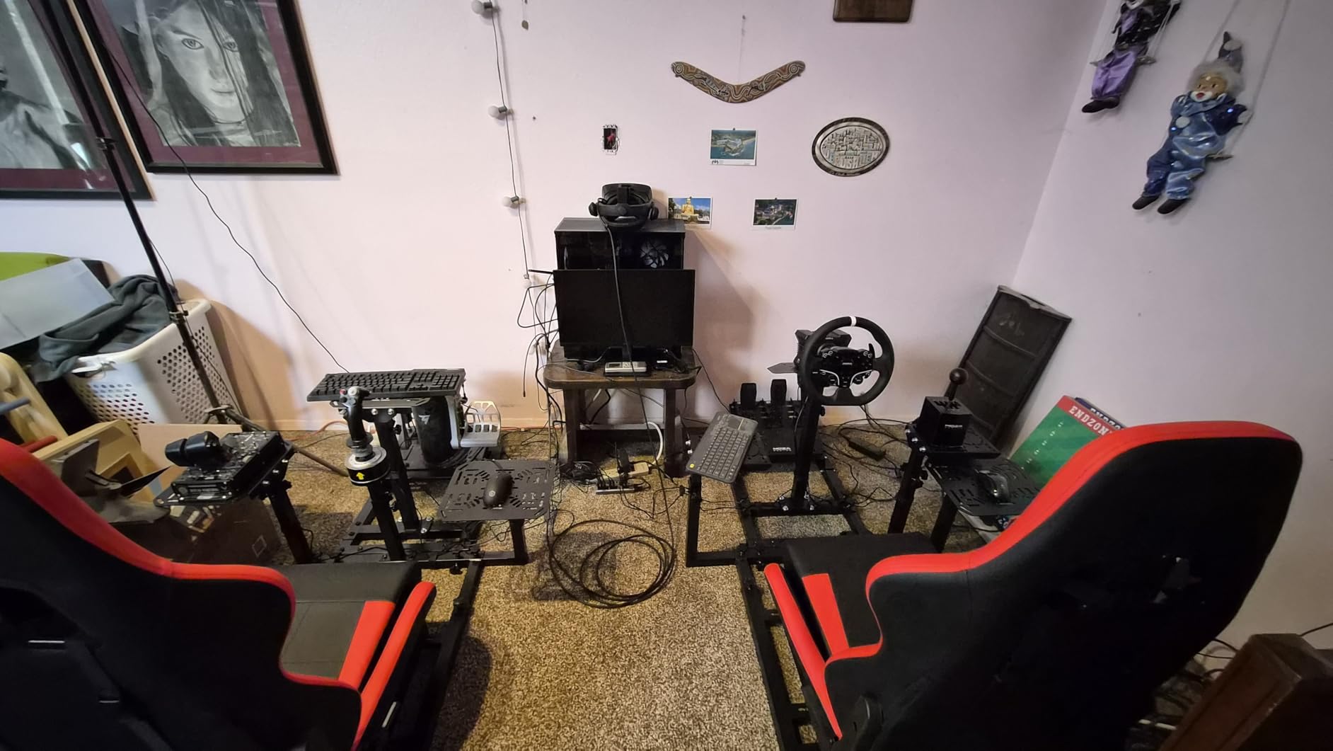 Marada Modular Flight Racing Simulator Cockpit, Both the Flight Sim Cockpit and The Racing Sim Cockpit, Fit for Logitech, Thrustmaster, Honeycomb Alpha Bravo customer photo 1