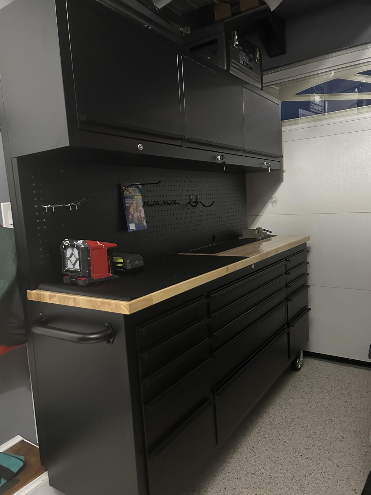 CT Copper Tailor 72-inch Tool Chest Cabinet Rolling Garage Workbench with 15 Storage Drawers and Wheels, 3 Upper Cabinet, Pegboard, Steel Large Tool Box,Matte Black customer photo 2