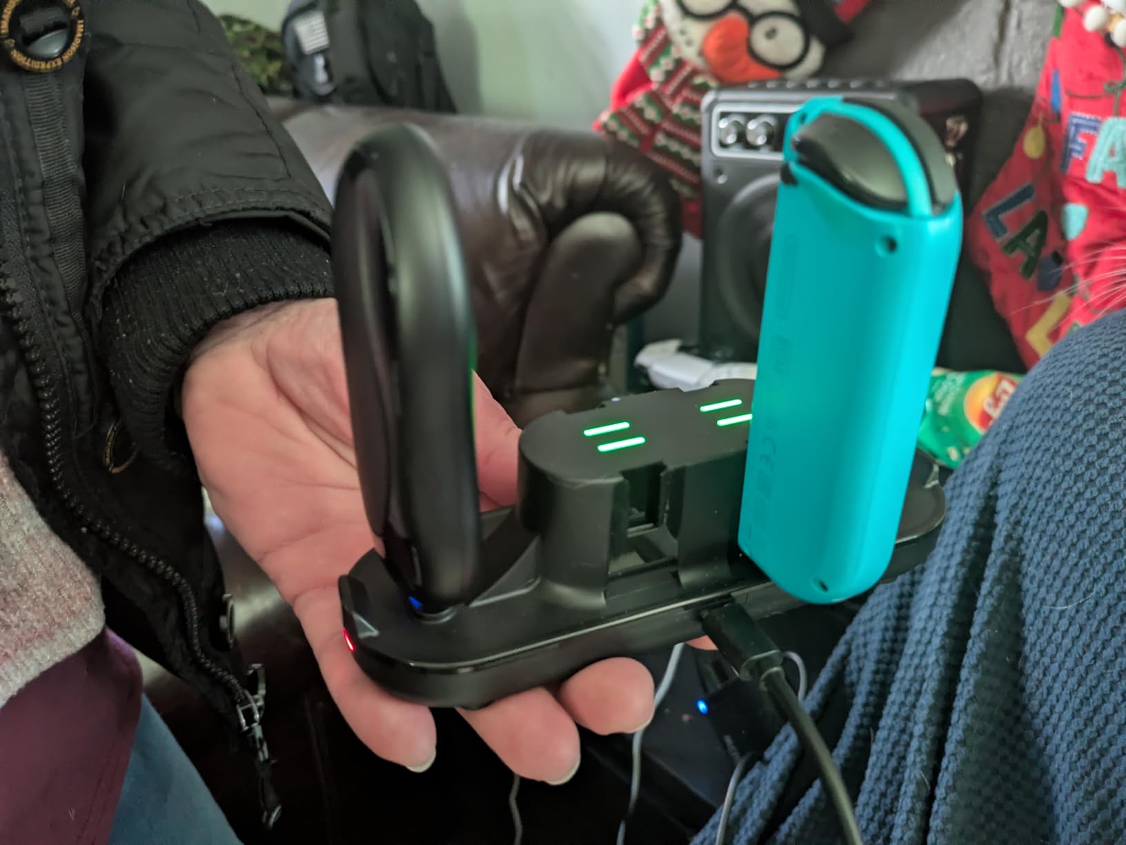 Switch Controller Charging Dock for Nintendo OLED Joycon, Charger Station with Switch 1 JoyCon, 4 in 1 Joycon Charging Dock customer photo 1