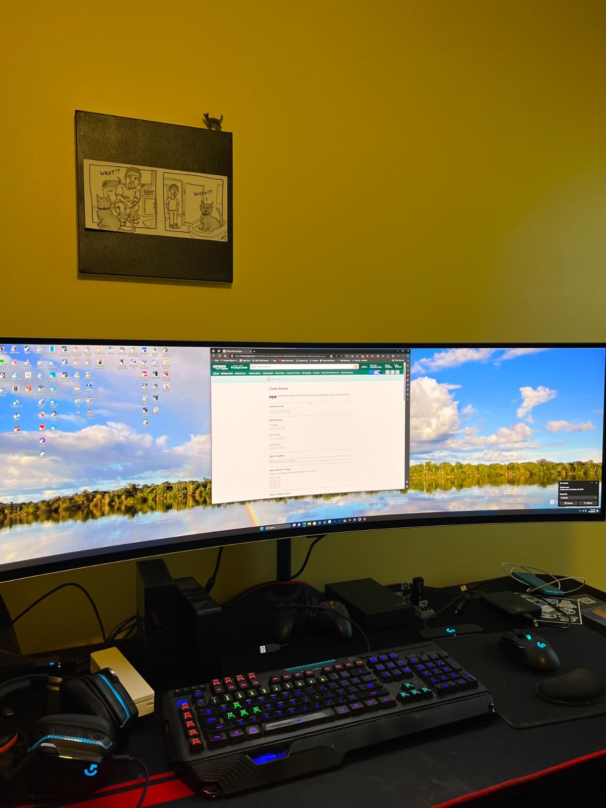 Samsung 49 Odyssey G93SC Series Curved Gaming Monitor, QD-OLED, 240Hz, 0.03ms, DQHD, G-Sync Compatible, FreeSync Premium Pro, Adjustable Stand customer photo 2