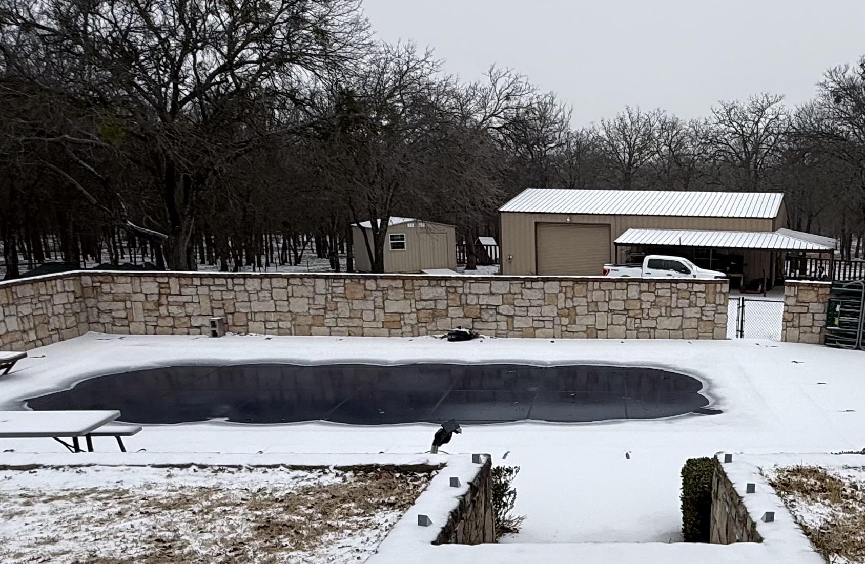 iCOVER Inground Pool Safety Cover, 18x36ft Rectangle Winter Safety Pool Cover for Inground Swimming Pools, Winter Pool Cover, Pool Covers for Inground Pools, Triple Stitched for High Strength, Blue customer photo 1