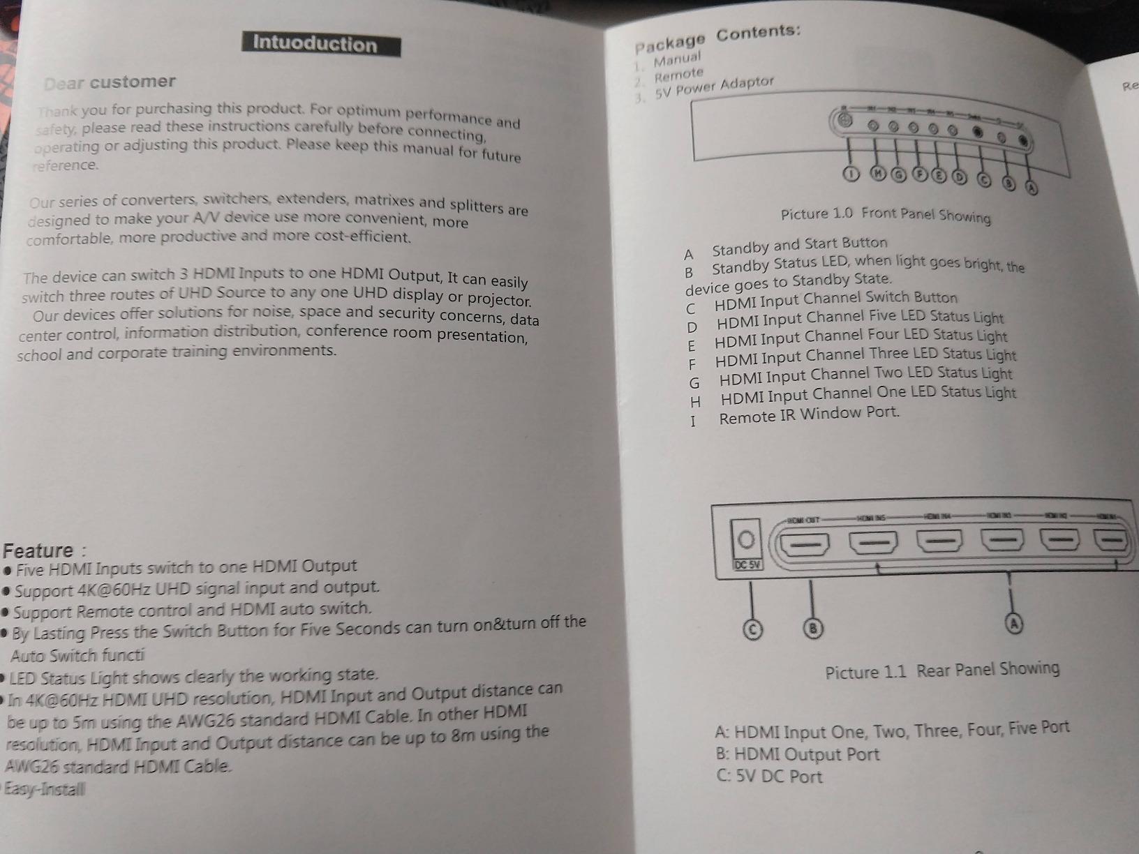 ROOFULL 4 Ports 8K HDMI 2.1 Switch 4 in 1 Out 8K@60Hz 4K@120Hz HDMI Switcher Selector with Remote Support 48Gbps HDR 10+ Dolby Vision/Atmos HDCP 2.3 CEC for PS5 4 Pro Xbox Apple TV Game PC Roku customer photo 2