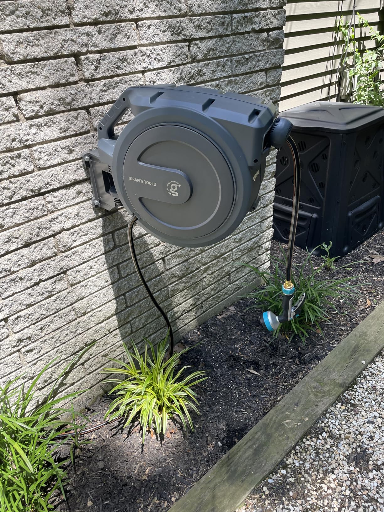 Giraffe Tools Garden Hose Reel Cart with Wheels, Heavy Duty Metal Water Hose Reel Cart, 200 ft of 1/2 Capacity, Mobile Hose Reel Cart for Outside customer photo 2