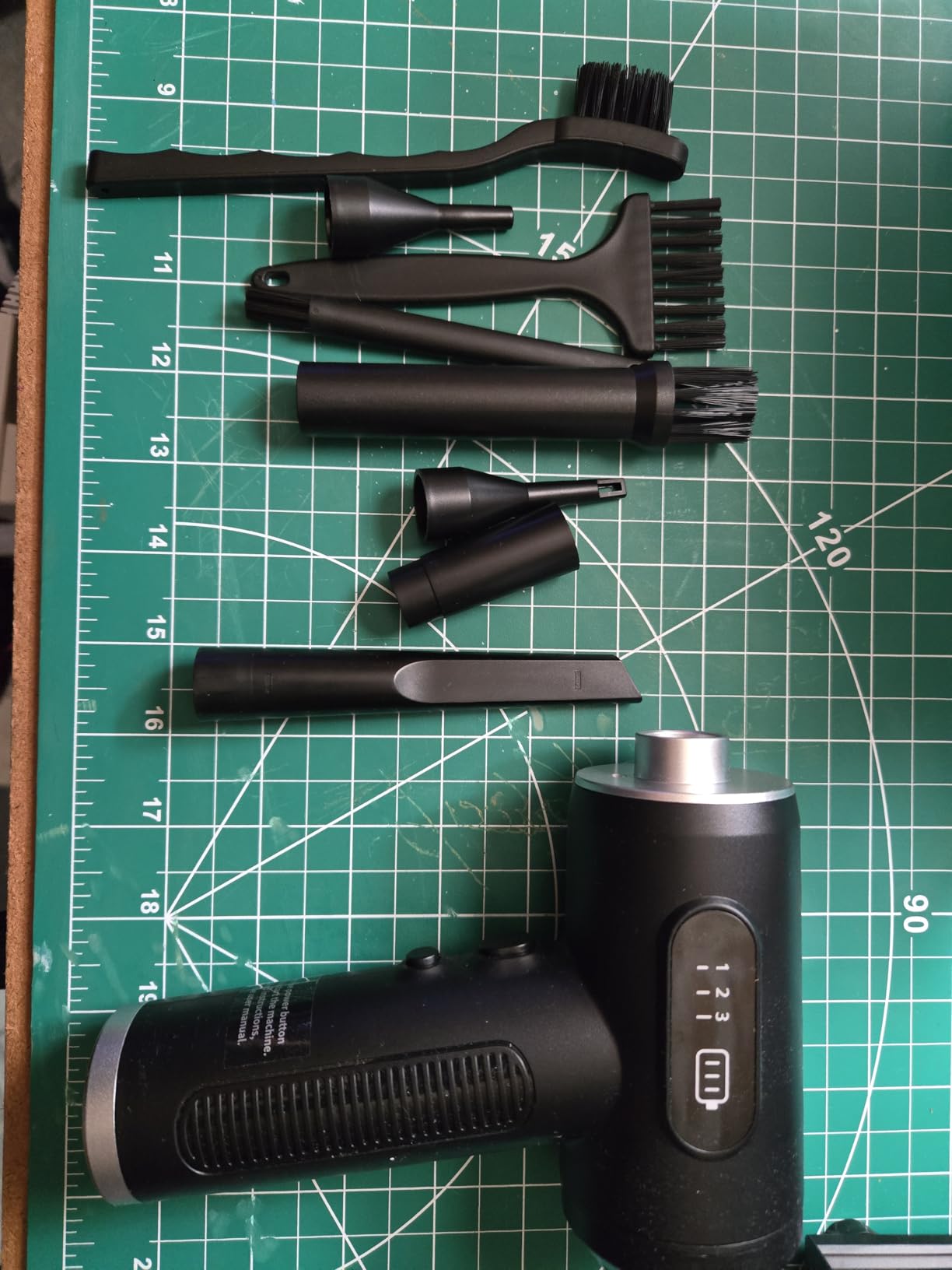 Compressed Air Duster-3 Gear Adjustable 100000RPM Electric Air Duster with LED Light, Rechargeable Cordless Air Blower for Keyboard Electric Devices Cleaning. Replaces Compressed Air Cans (Black) customer photo 2